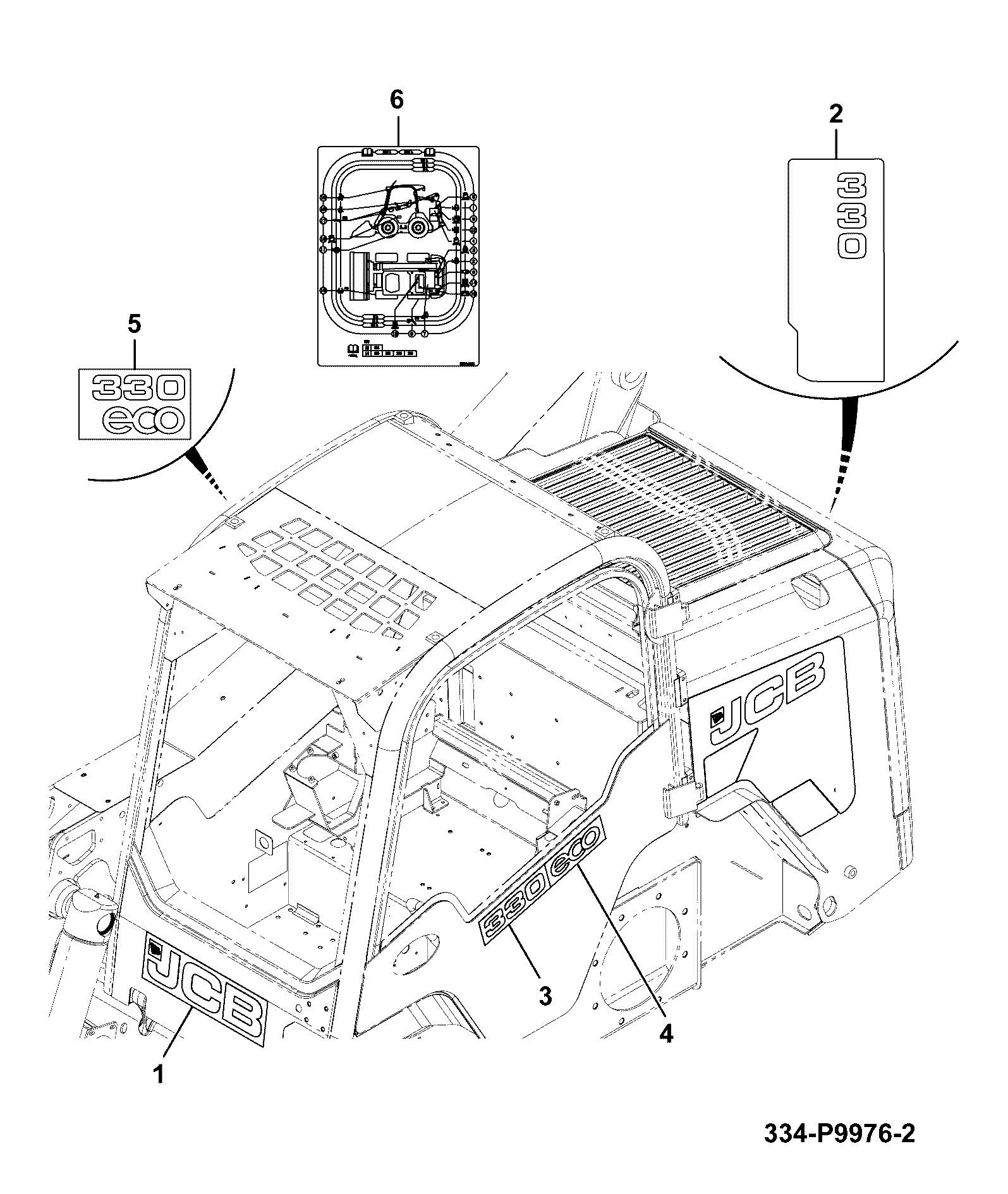 Наклейка 332/X9880 JCB