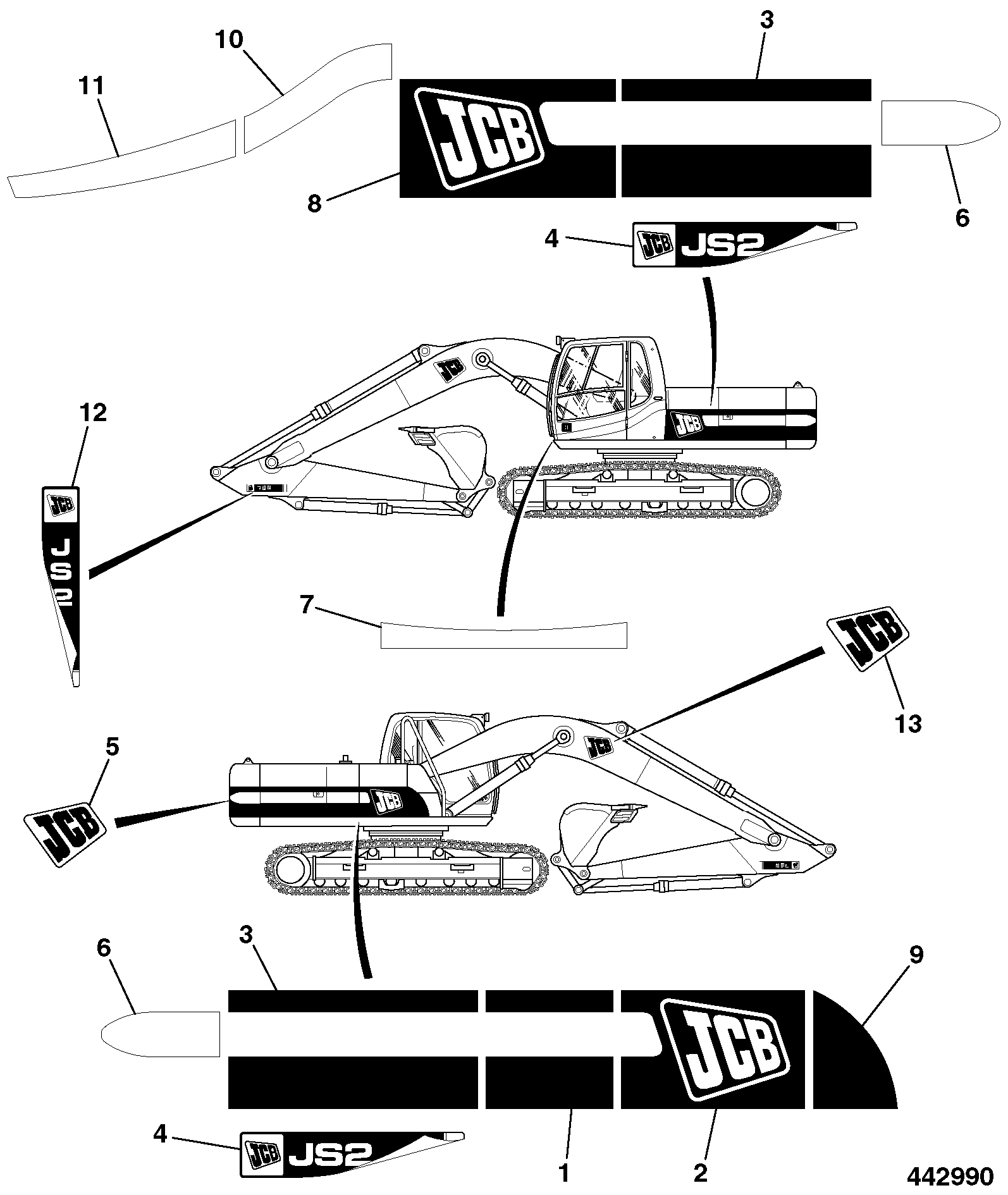 Наклейка 817/21026 JCB