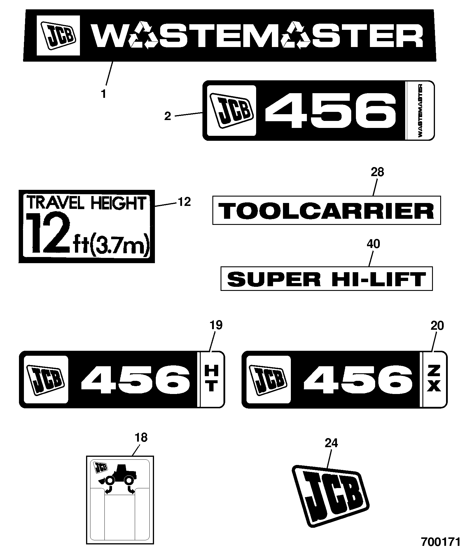 Наклейка 332/R6401 JCB