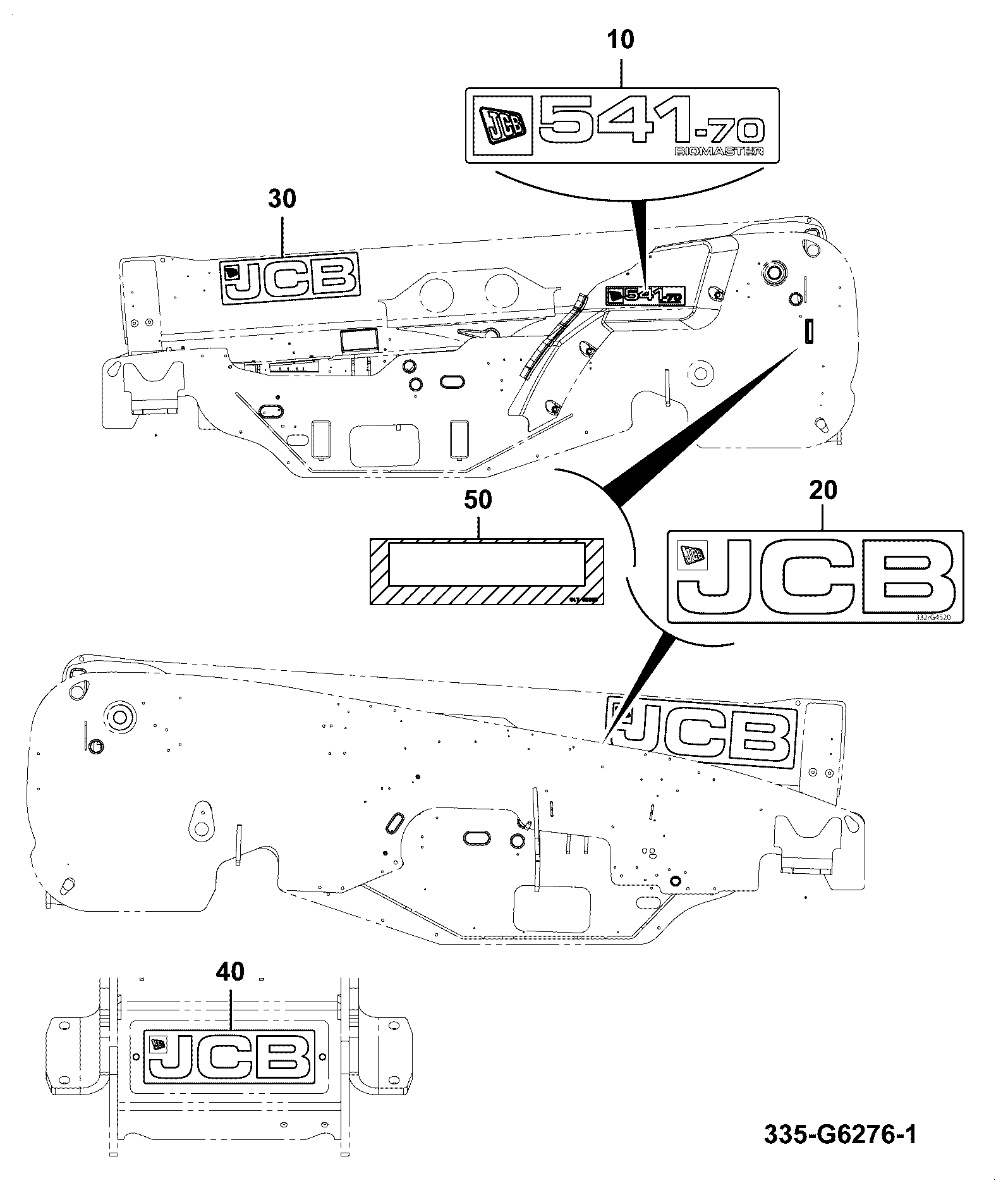 Наклейка 335/G6170 JCB