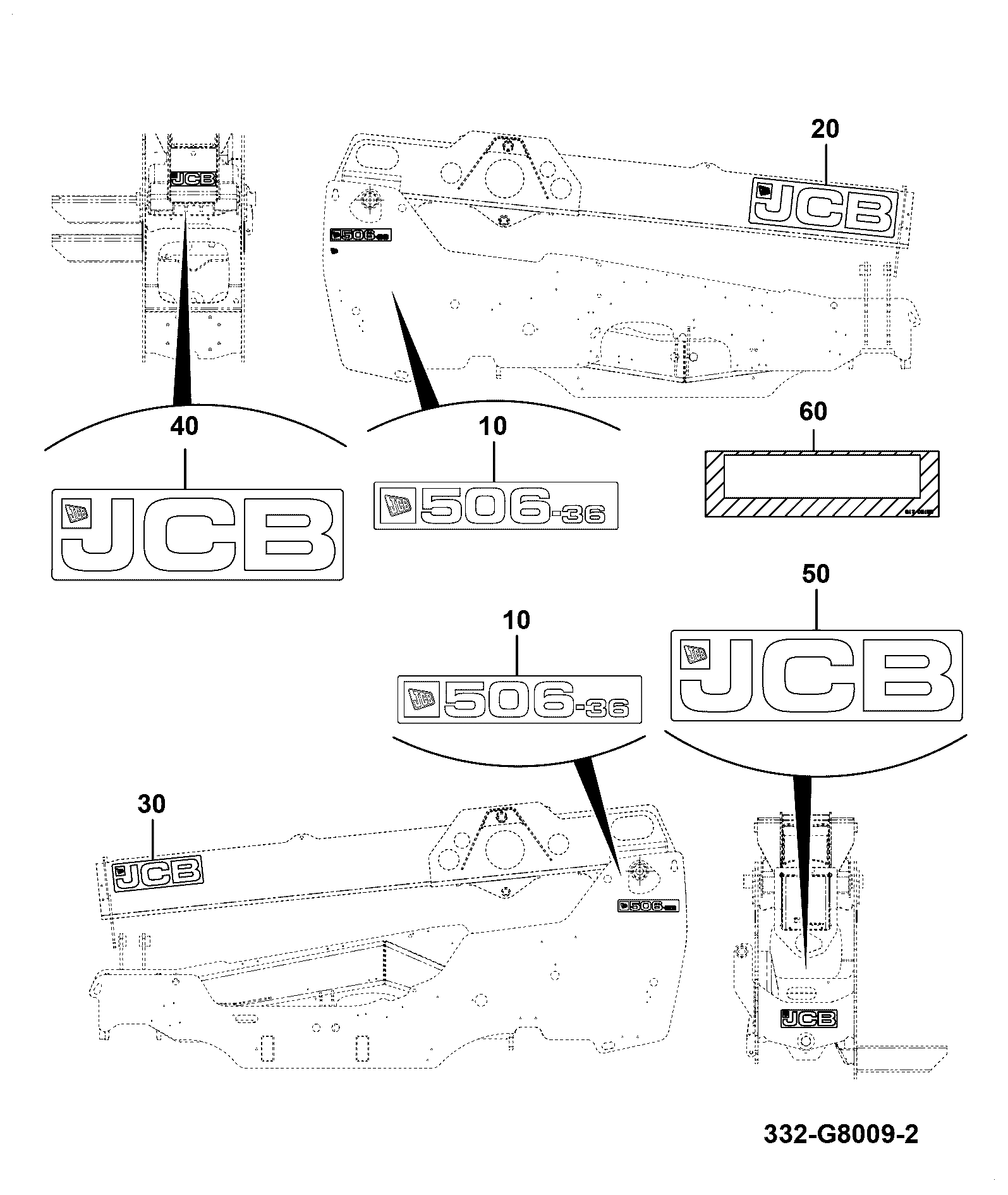 наклейка 333/P7635 JCB