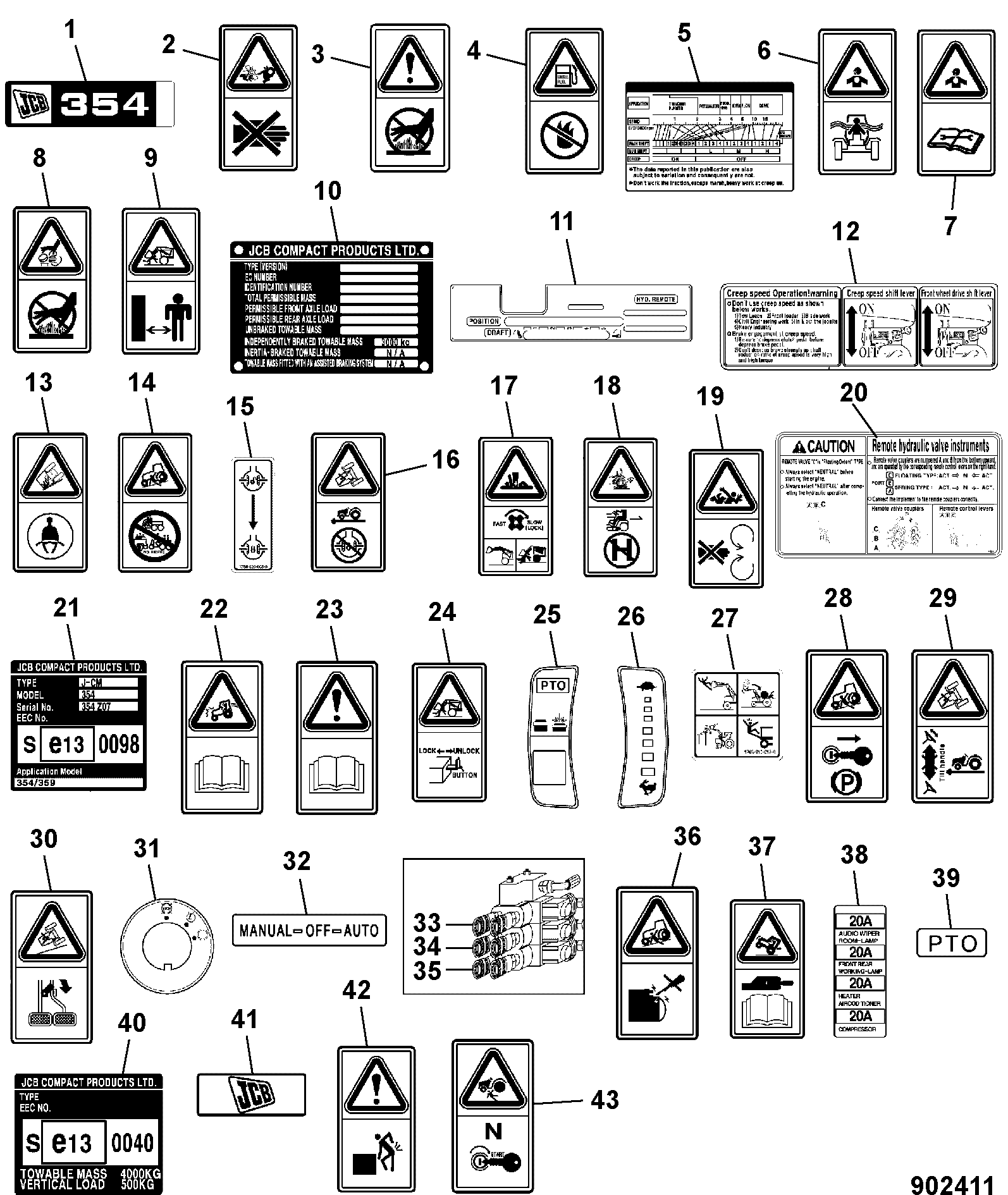 Наклейка 353/04039 JCB