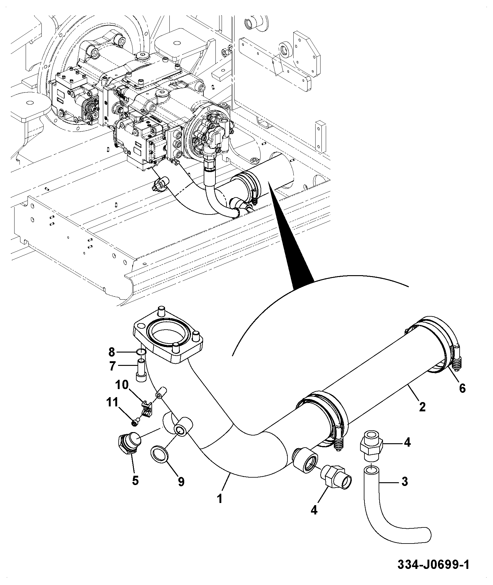 Труба 334/J0741 JCB