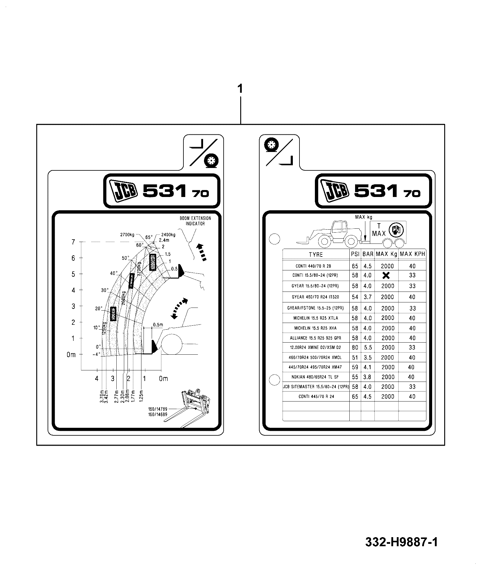 Табличка 817/20283 JCB