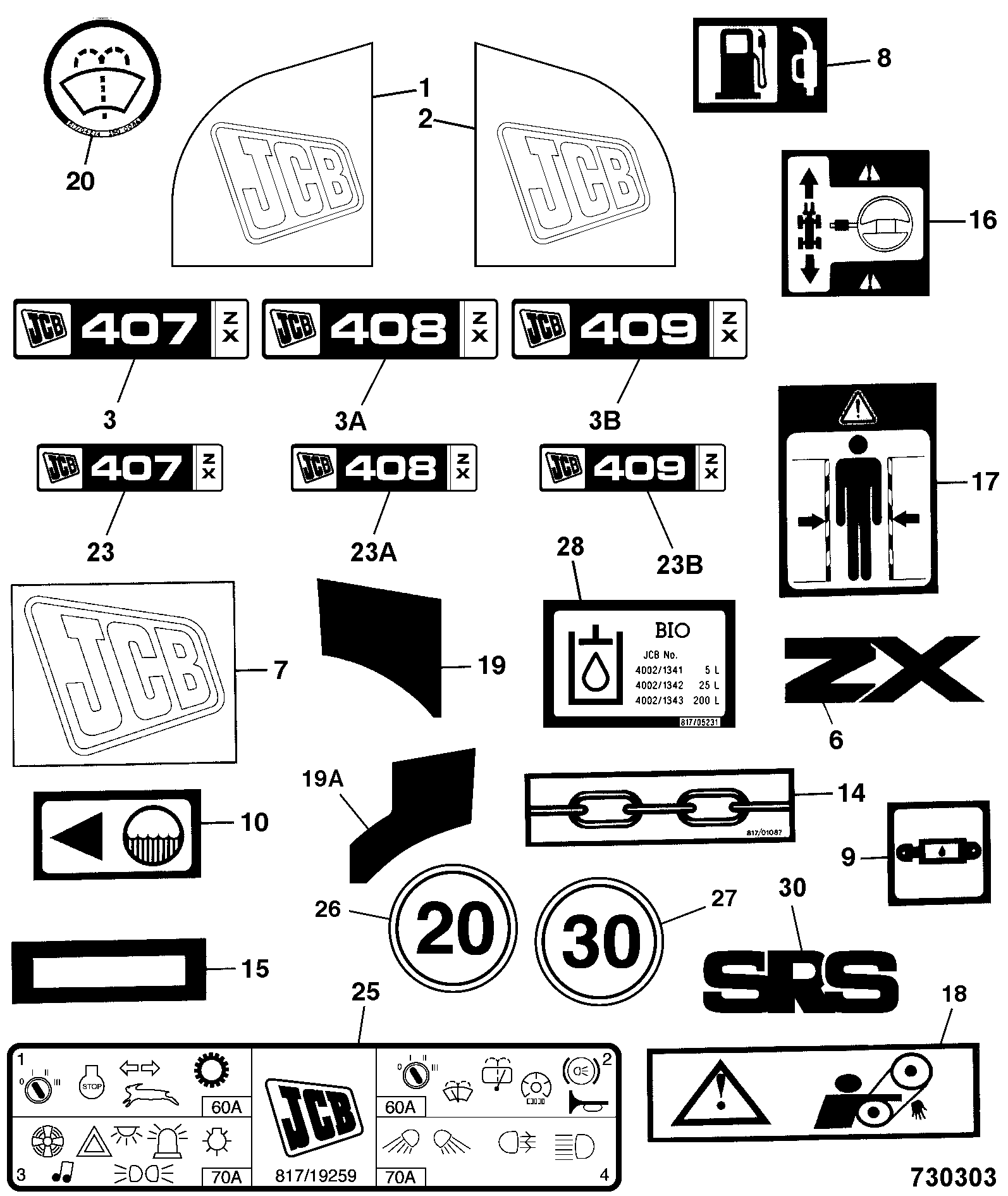Наклейка 817/04253 JCB