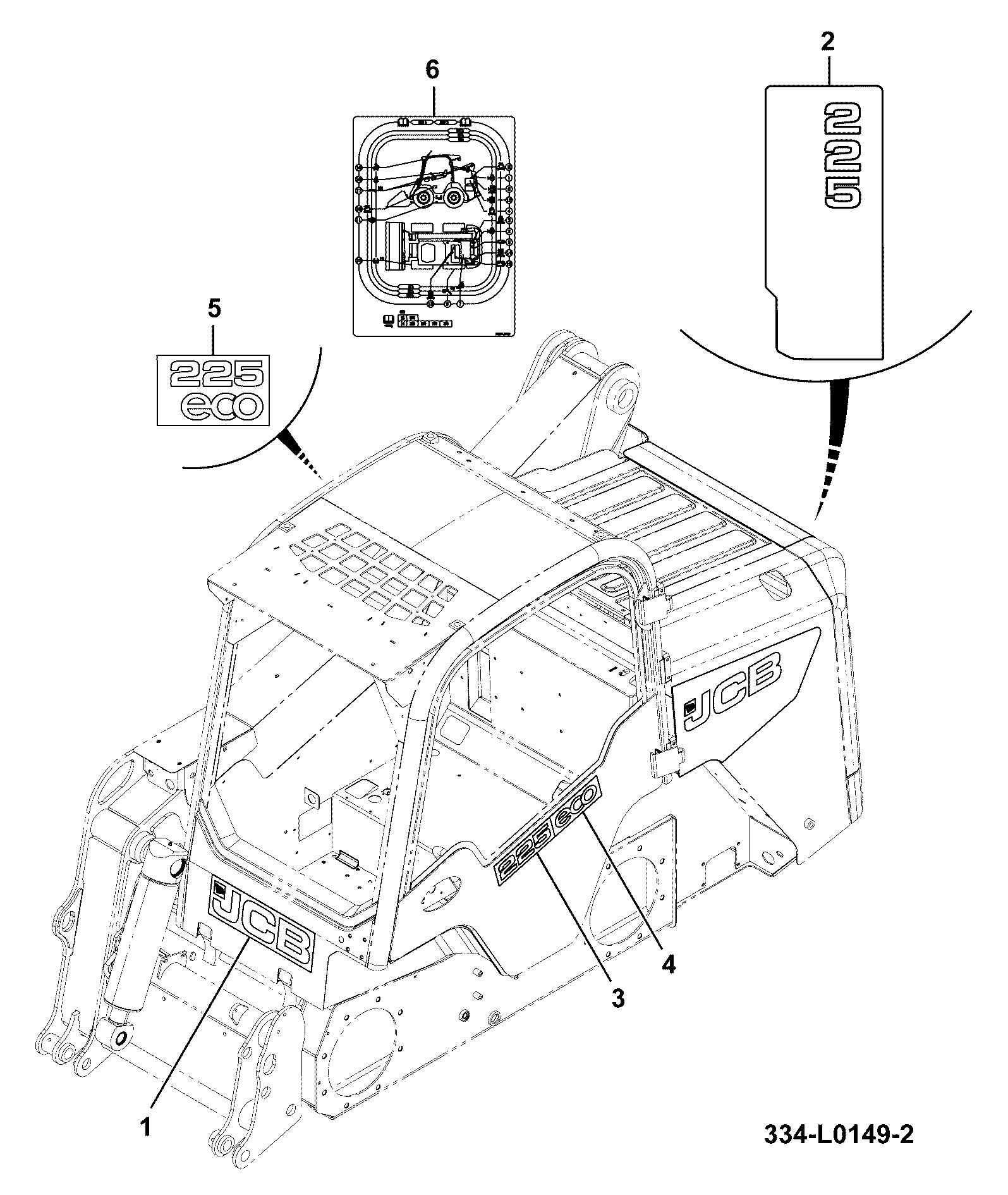 Наклейка 334/P9956 JCB