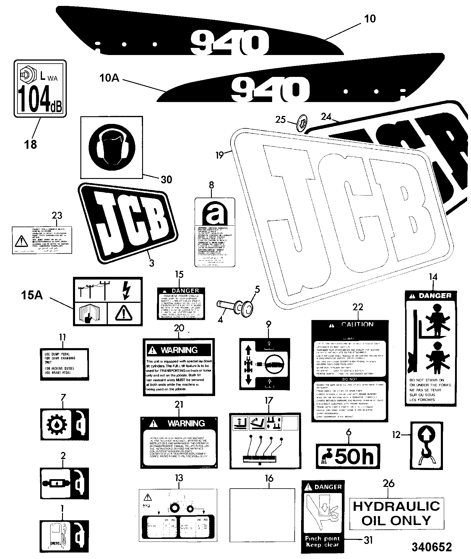 Наклейка 817/16681 JCB