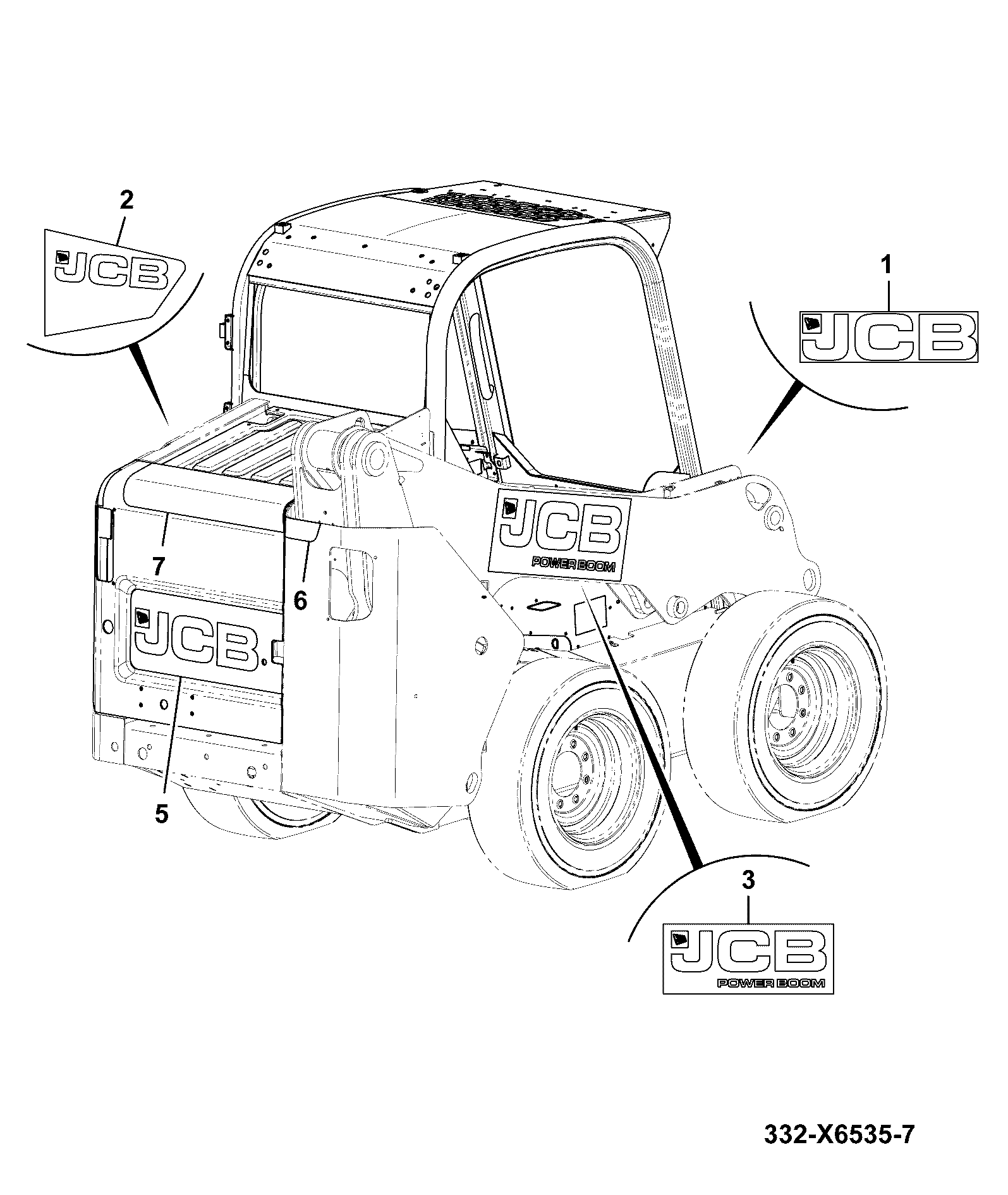 Наклейка 332/X6471 JCB