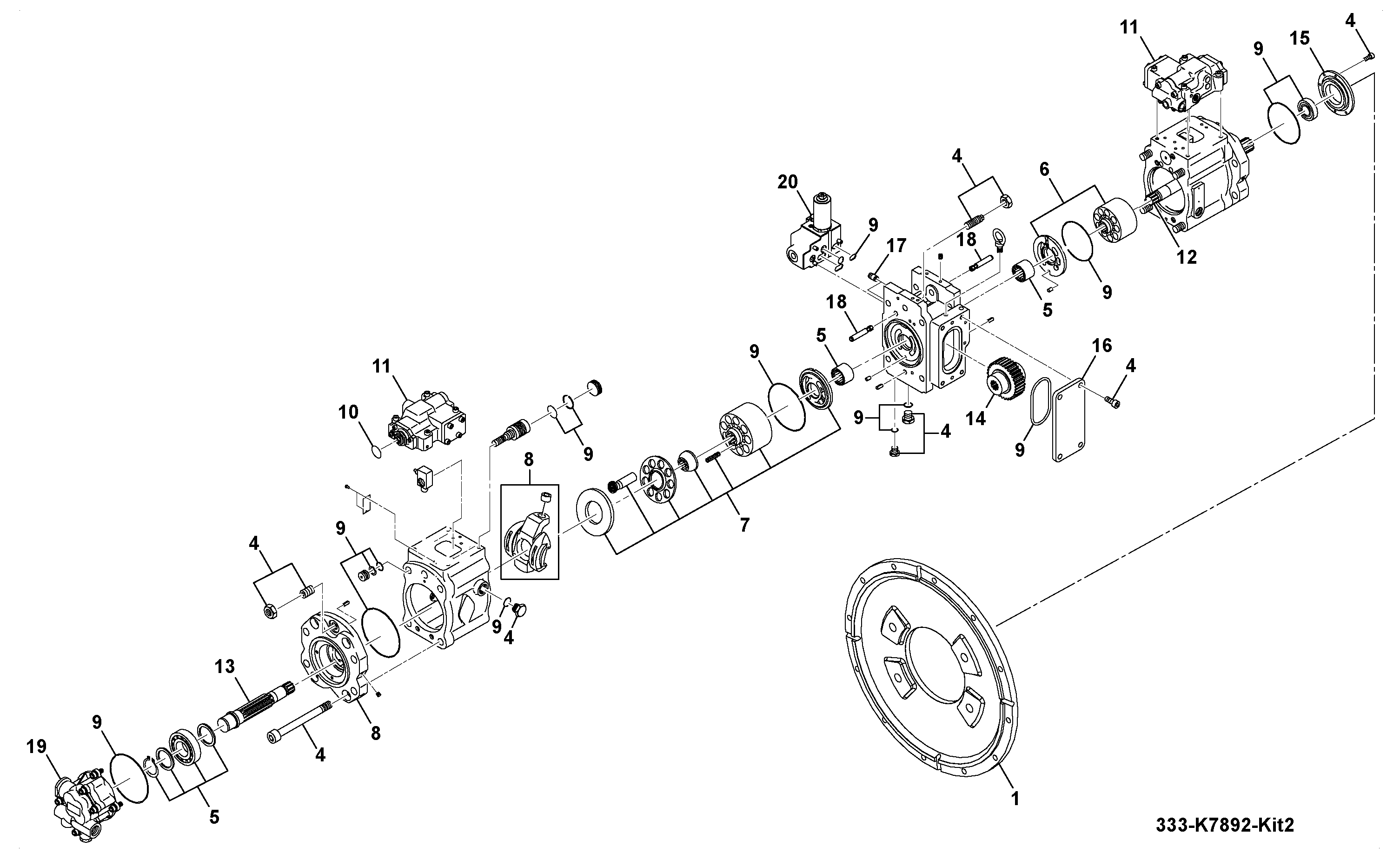 Комплект 334/E0589 JCB