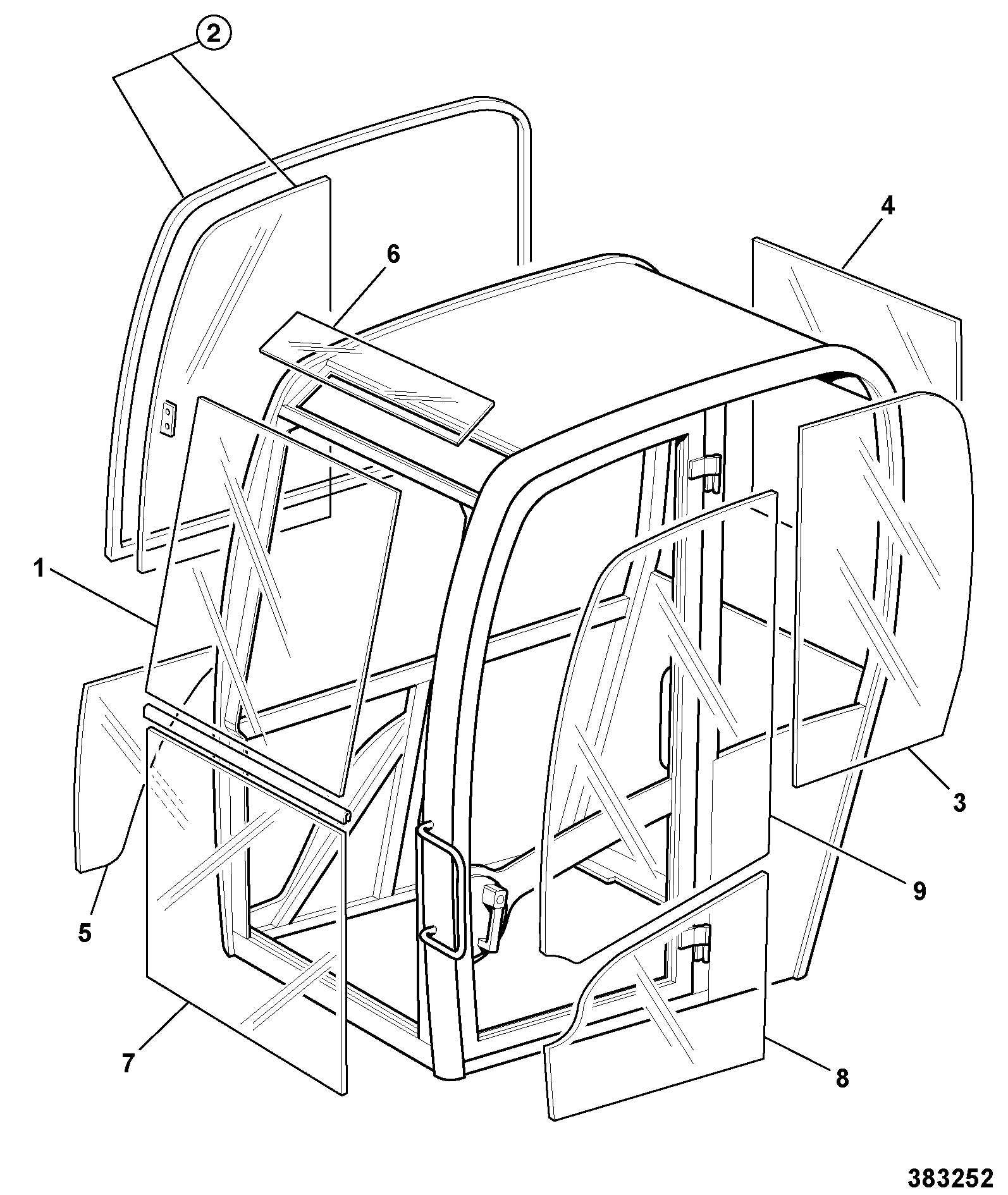 Стекло 827/80078 JCB