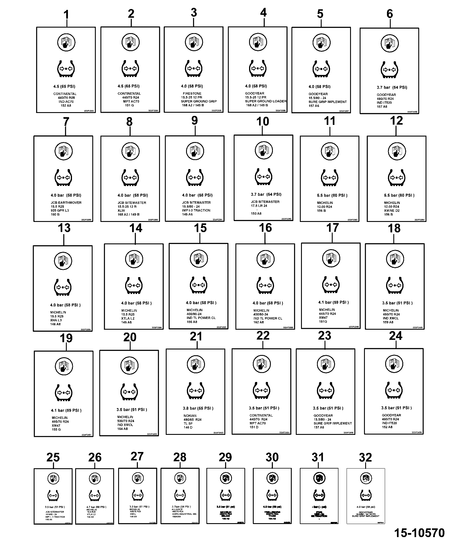 Табличка 334/E2116 JCB