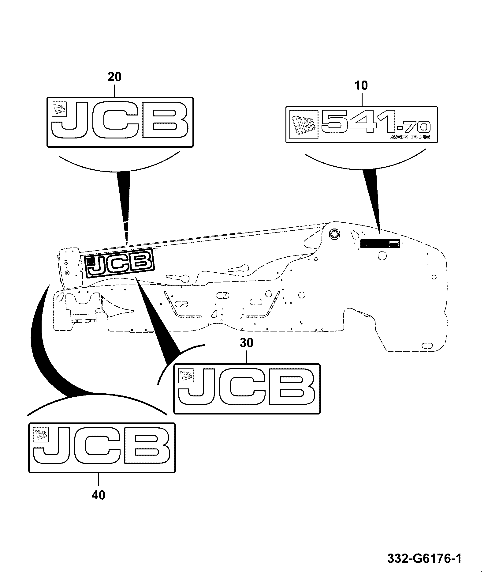 Наклейка 333/P7338 JCB