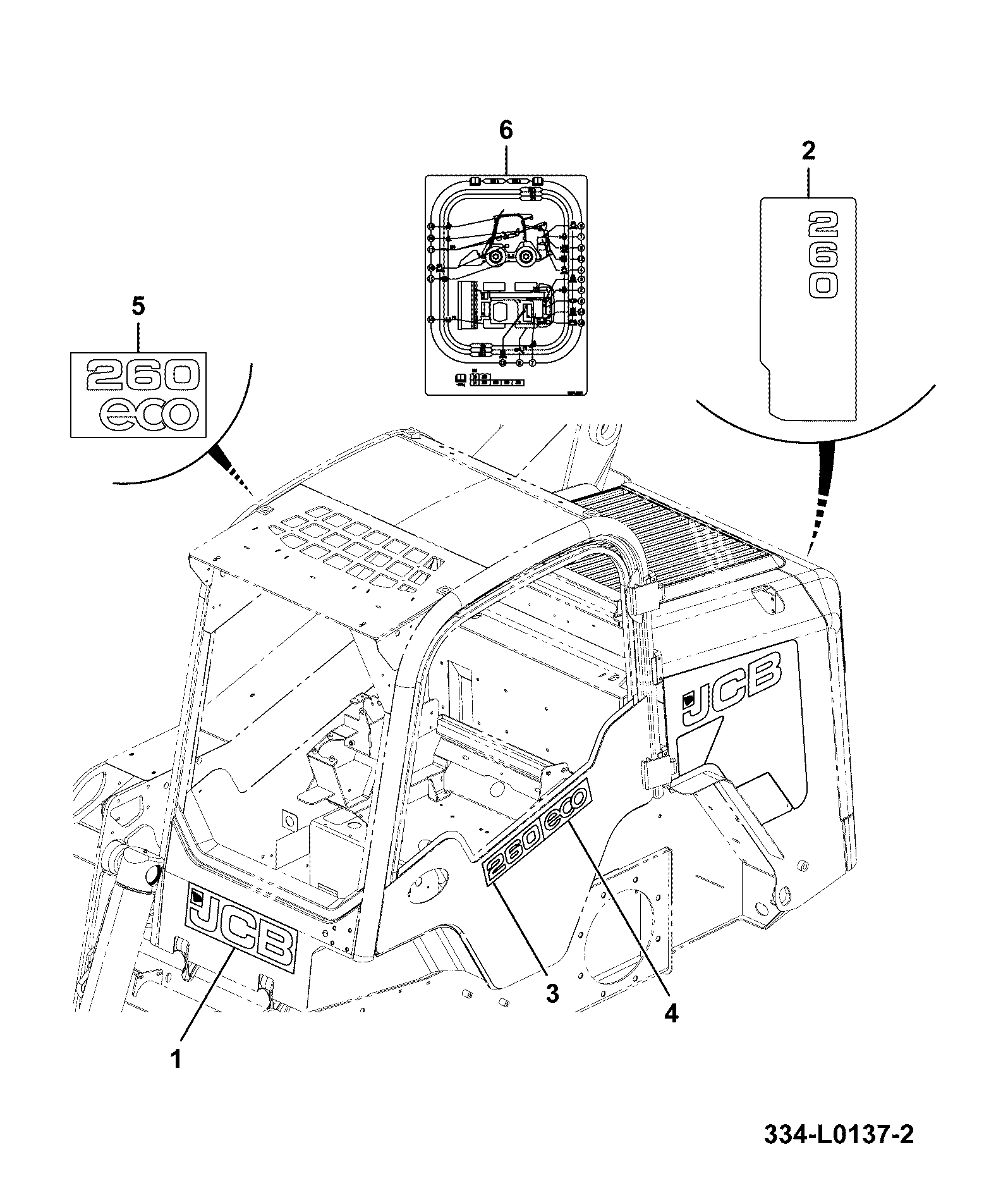 Наклейка 332/X9892 JCB