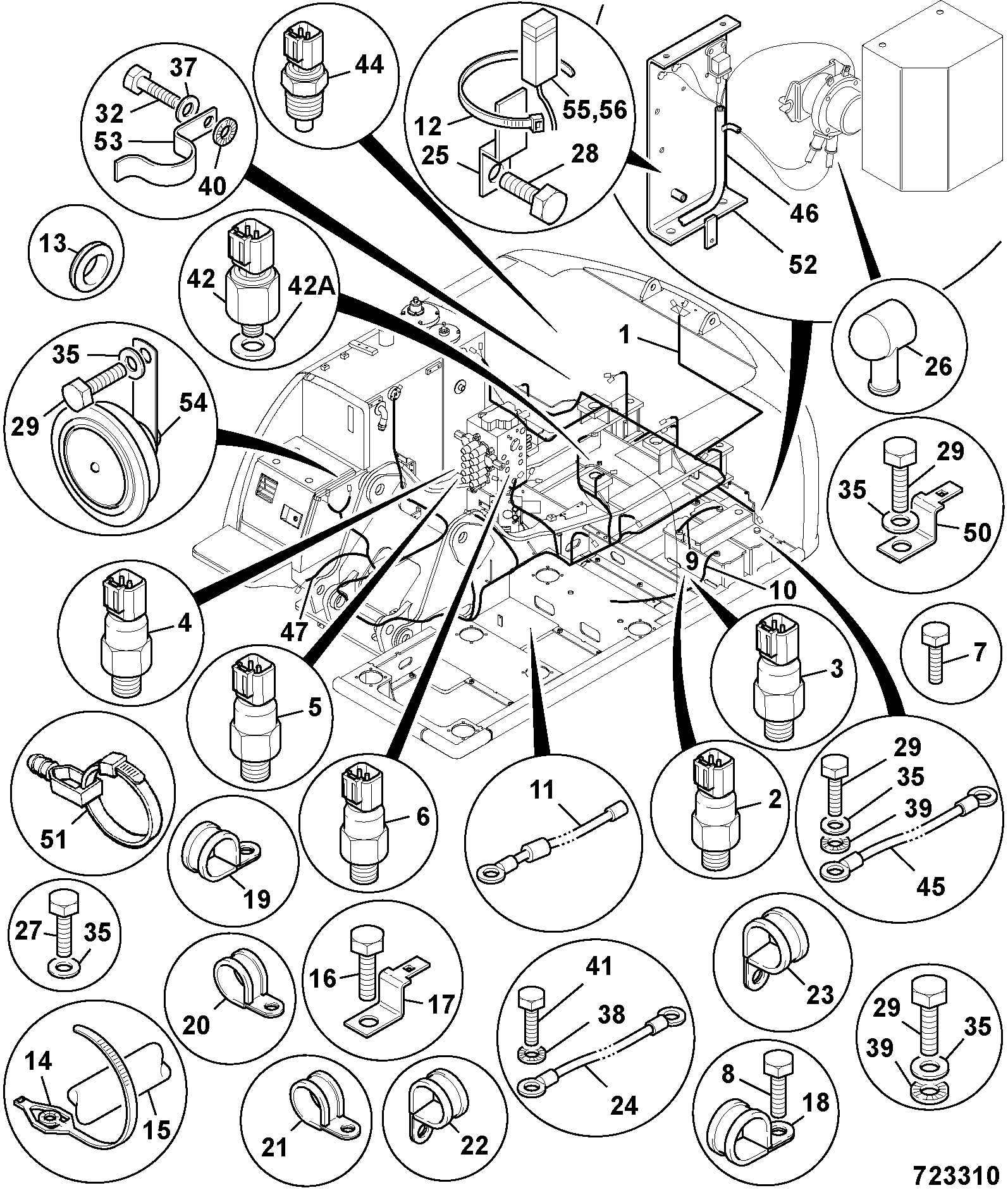 Кабель JRR0057 JCB