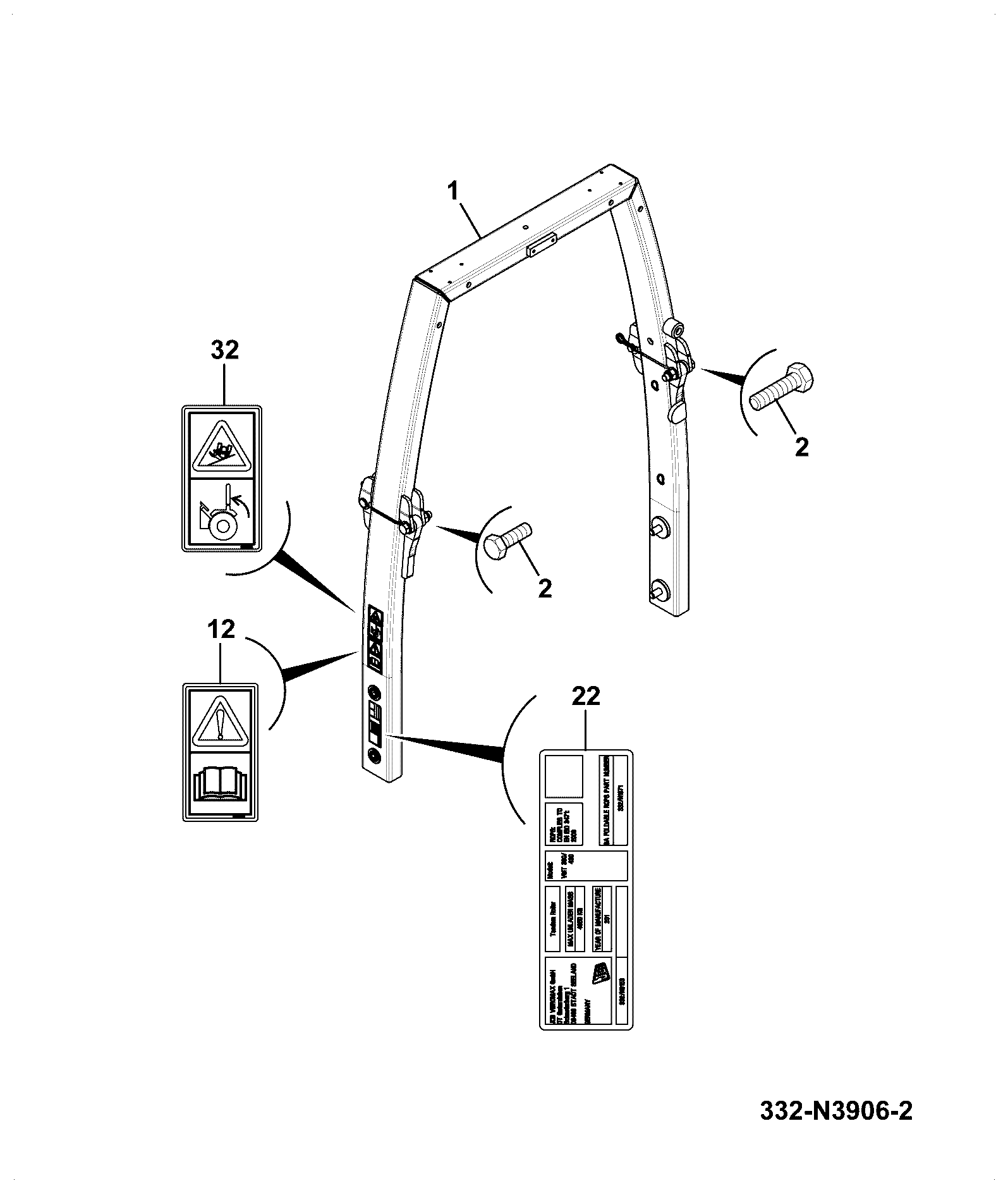 Protective конструкция 332/N3907 JCB