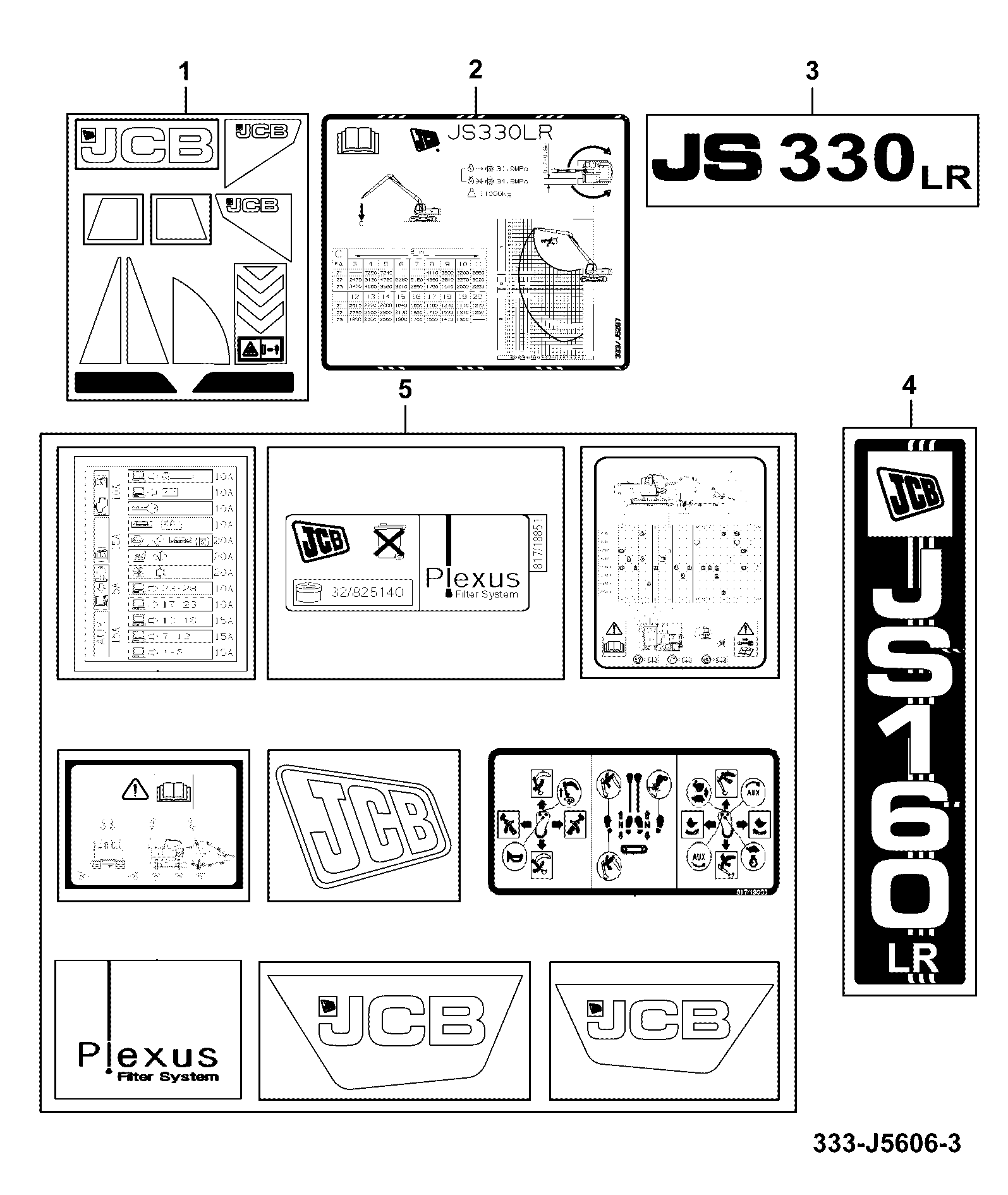 Табличка 333/K0776 JCB