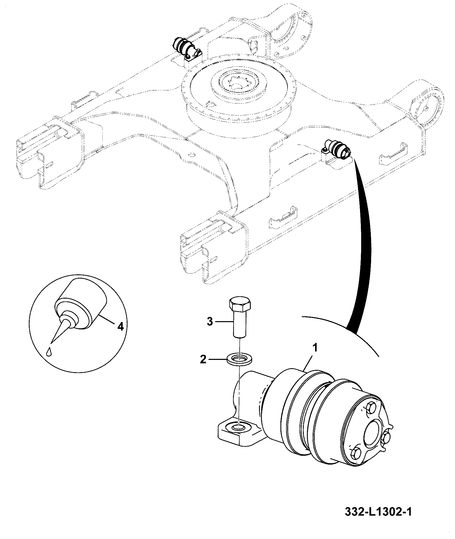 Держатель ролик в сборе 332/L1303 JCB