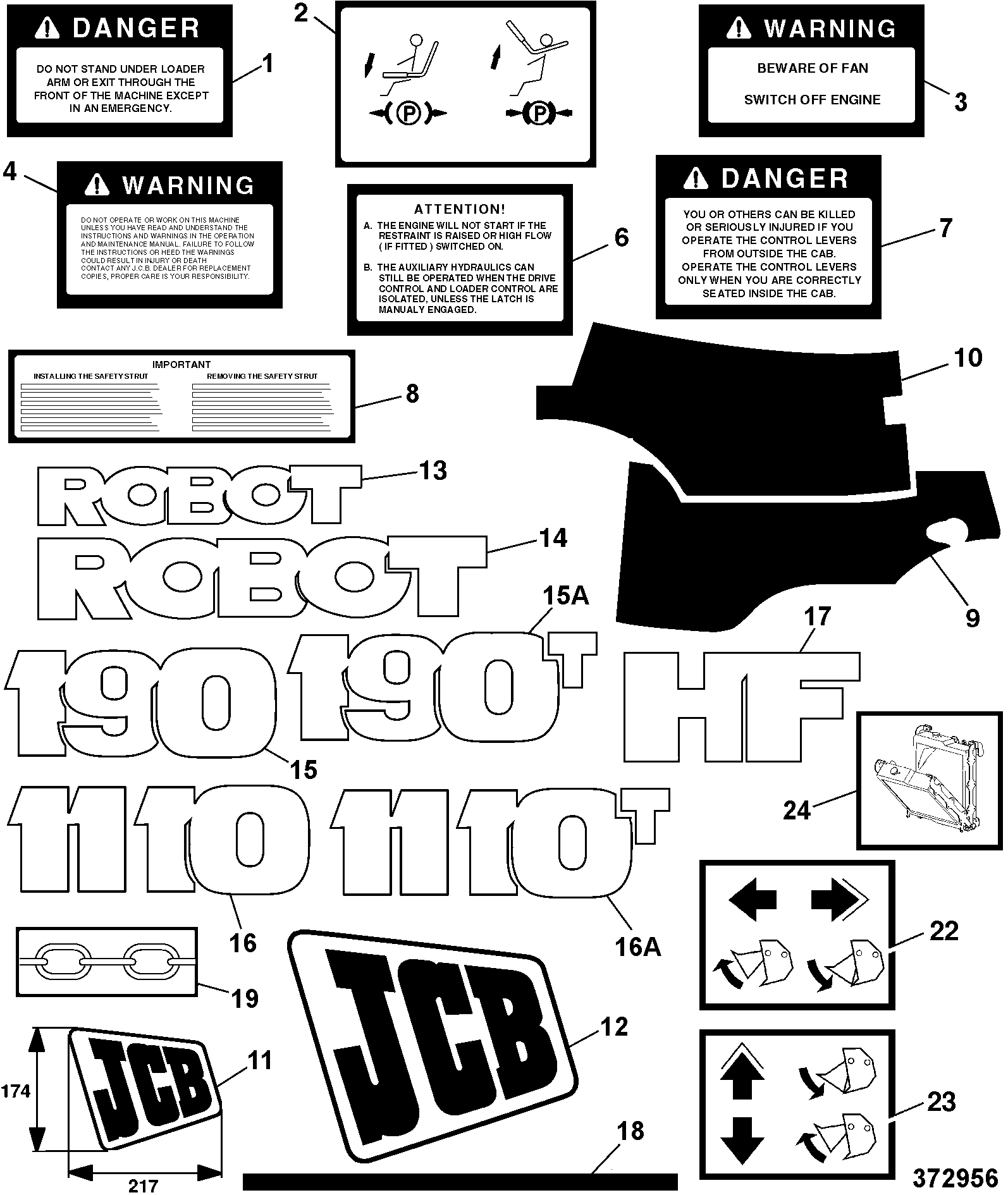 Наклейка 817/17368 JCB