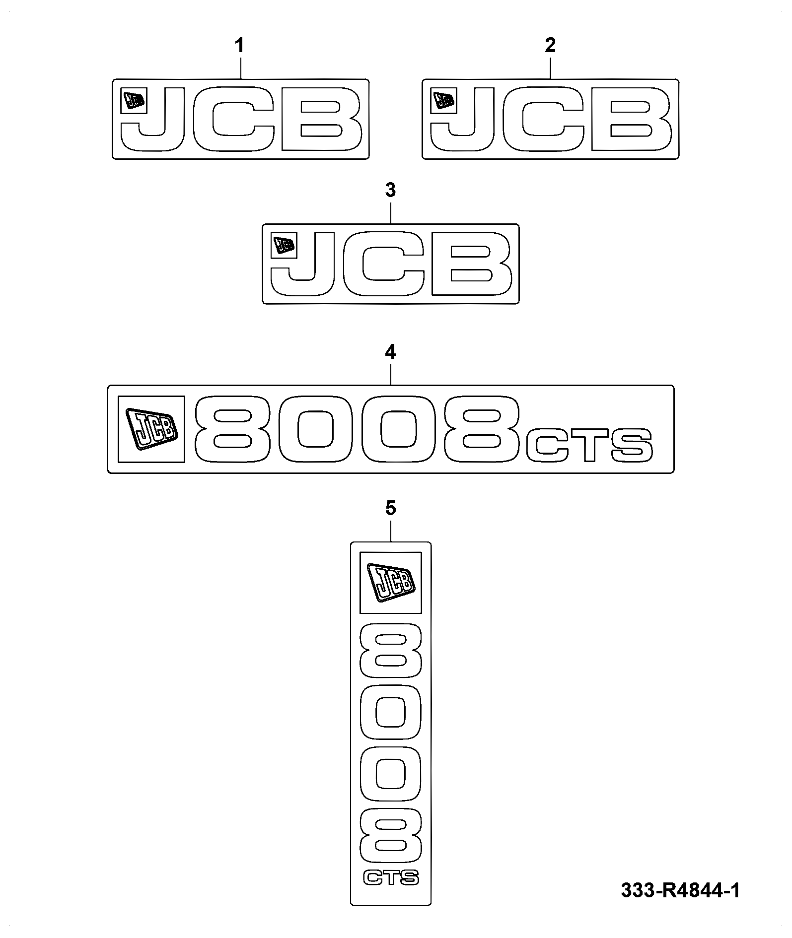 Наклейка 333/R3073 JCB