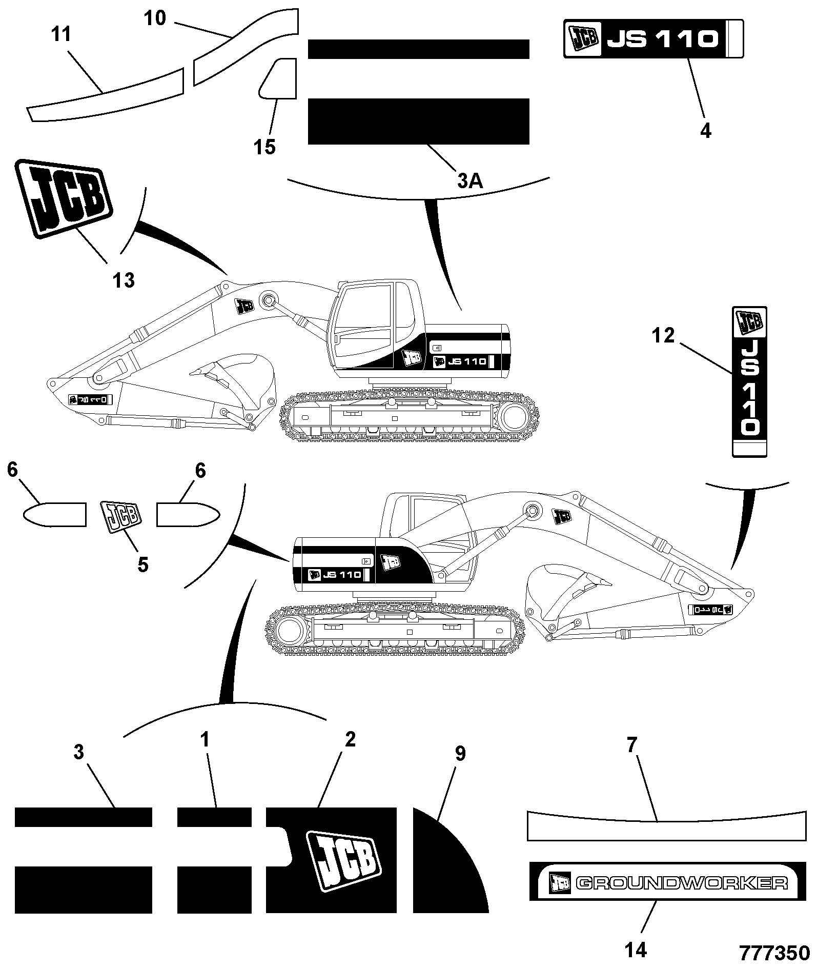 Наклейка 817/19667 JCB