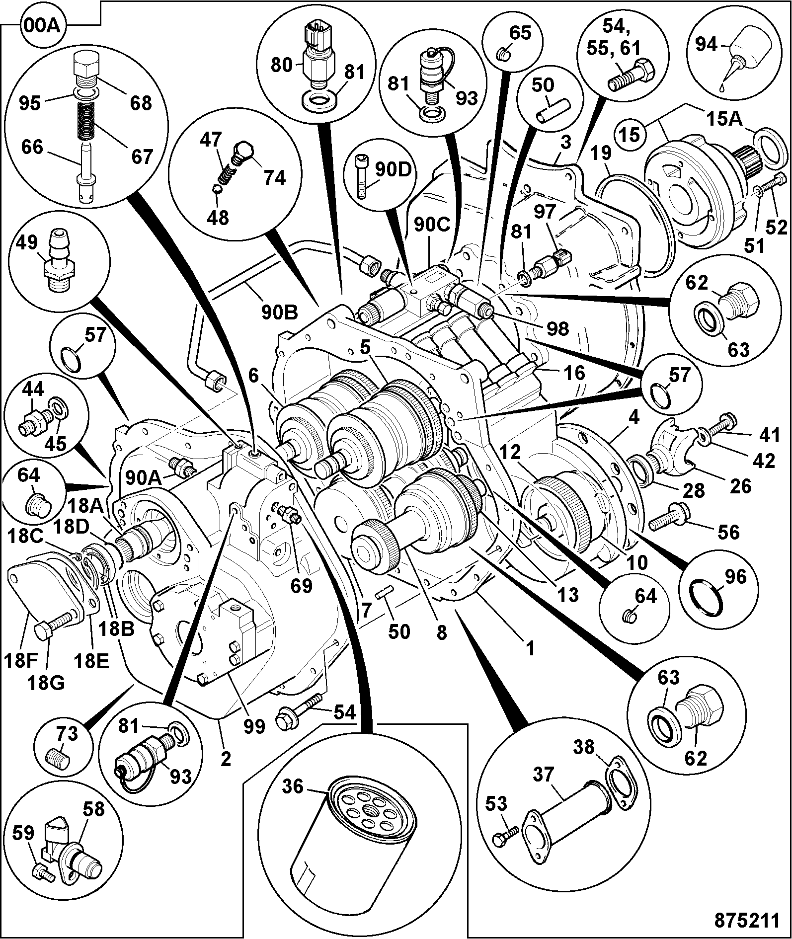 Коробка передач 442/M1008 JCB