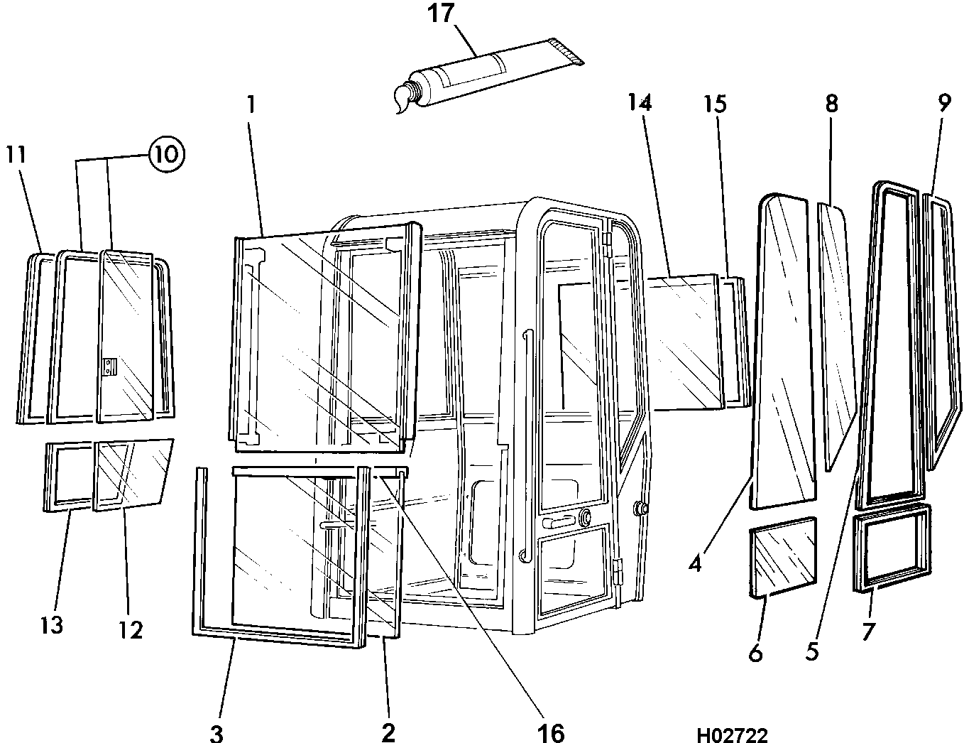 Стекло 232/25210 JCB