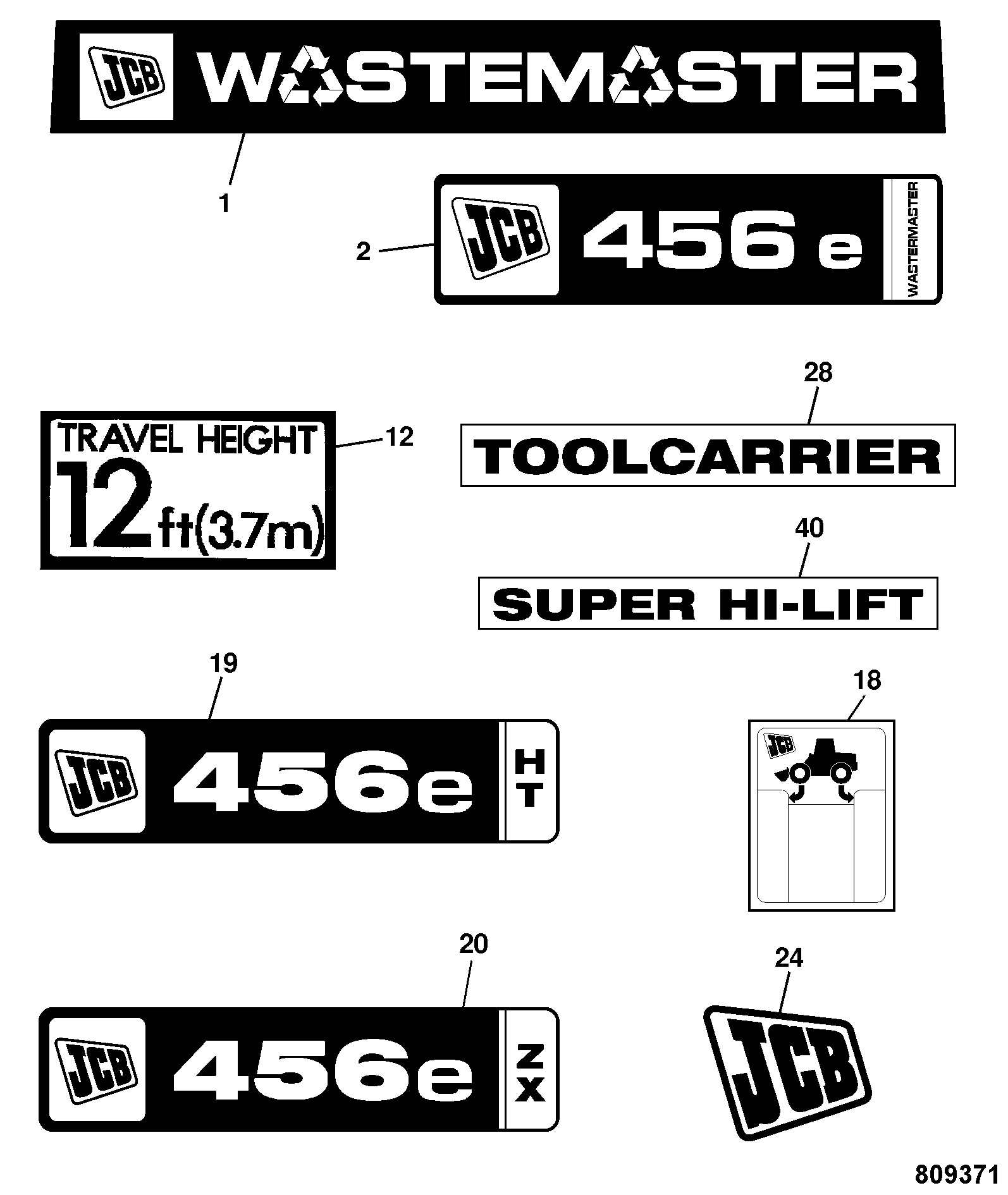Наклейка 817/20367 JCB