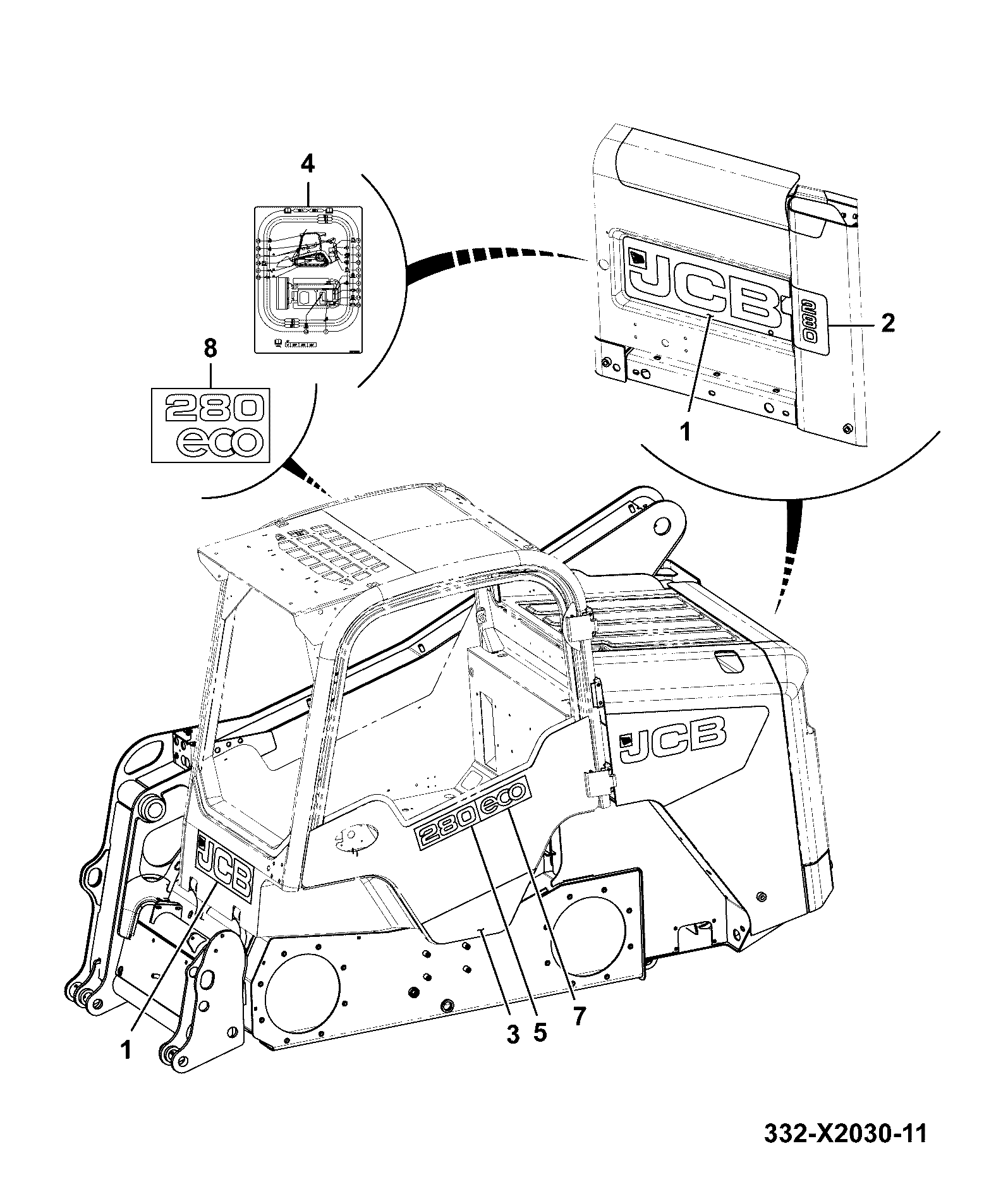 Наклейка 333/L0201 JCB