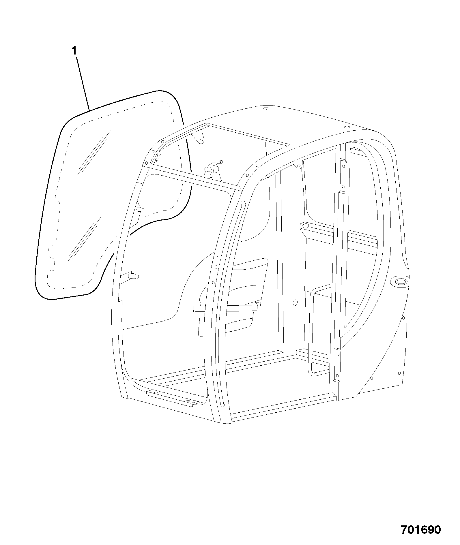 Стекло 827/80234 JCB