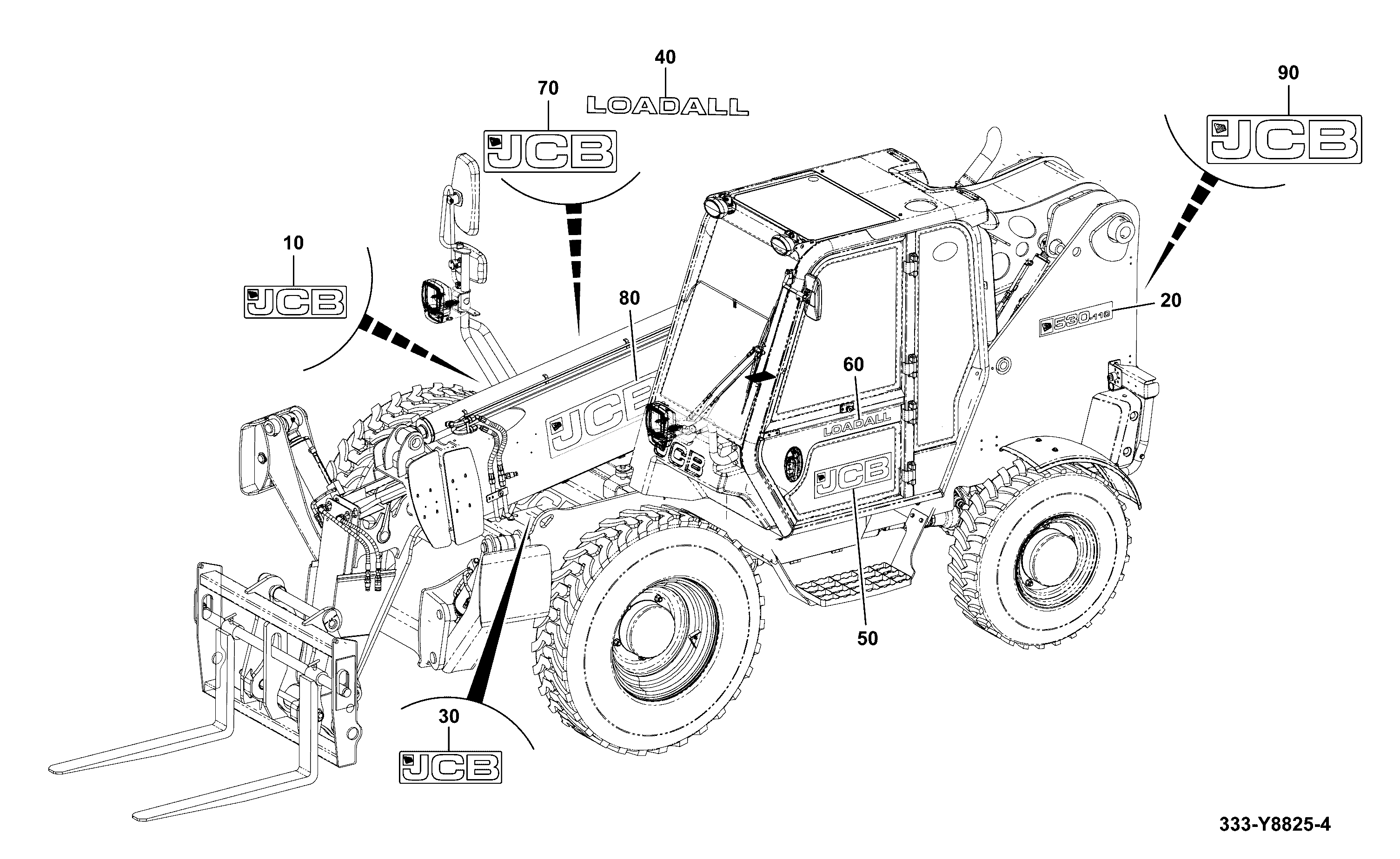 Наклейка 334/Y8202 JCB