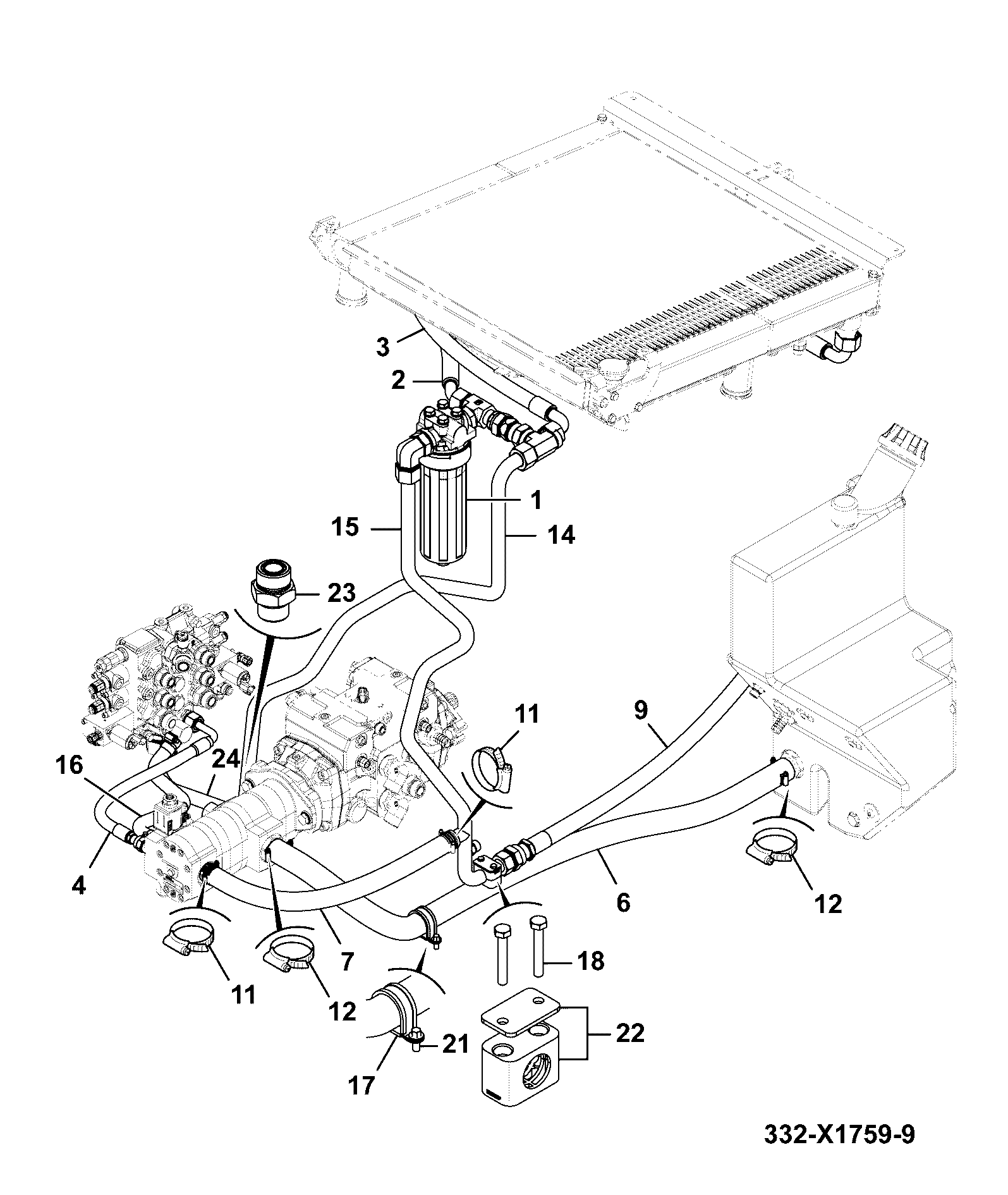 Шланг 332/X4510 JCB