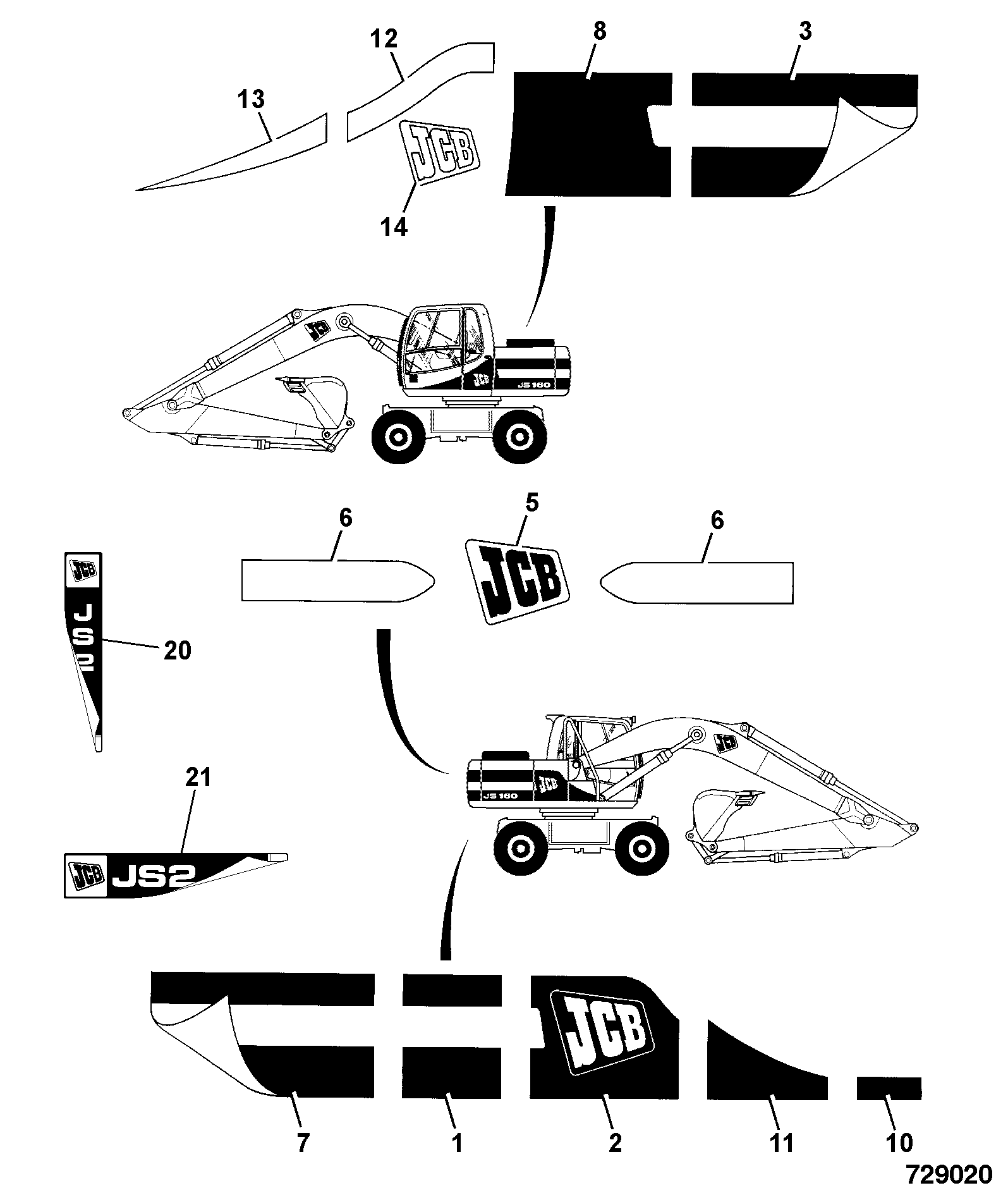 Наклейка 817/18882 JCB