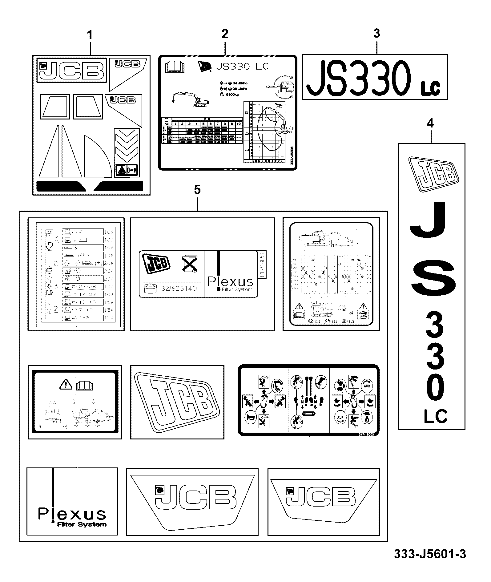 Наклейка 333/J5284 JCB