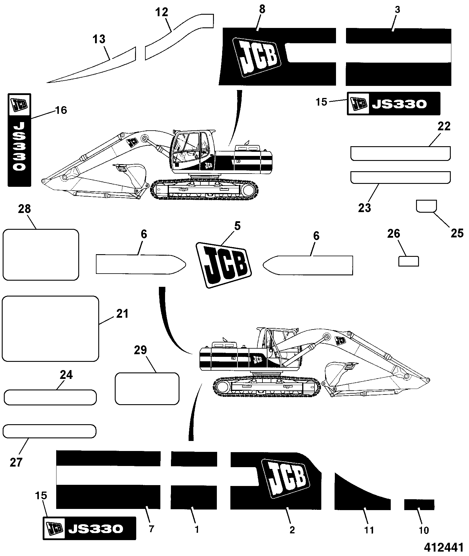 Наклейка 817/18884 JCB