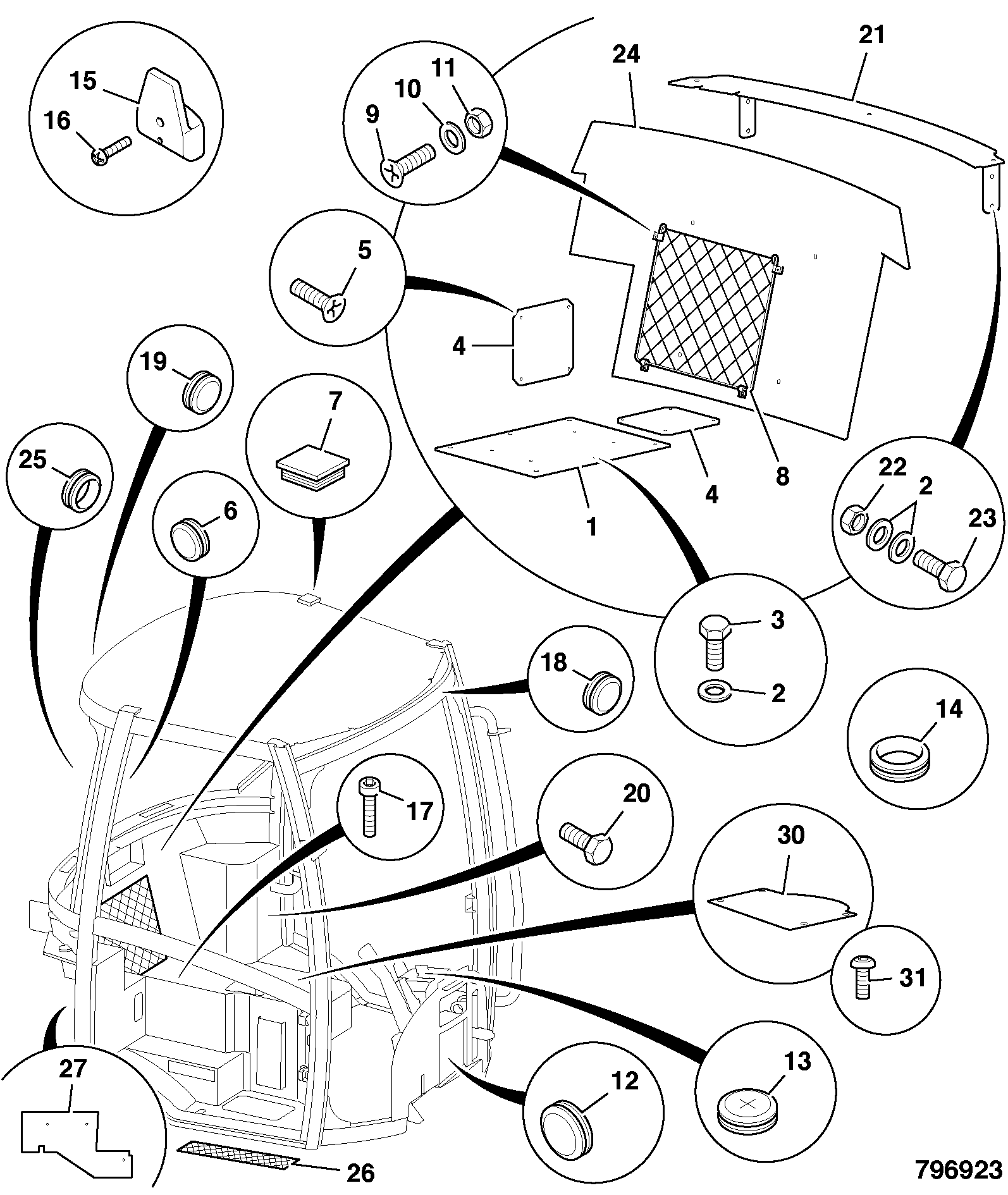 Панель 331/63018 JCB