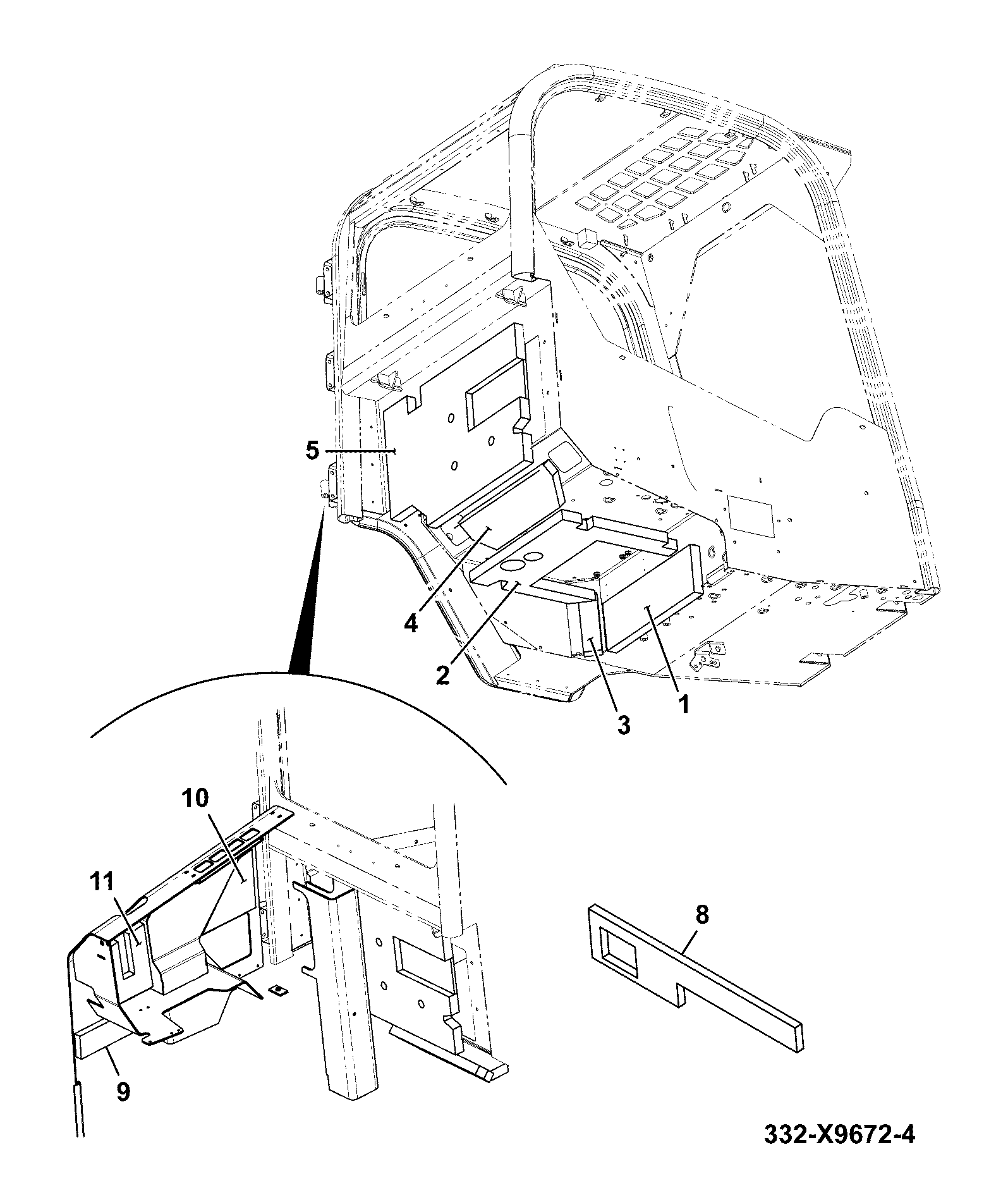 Панель 332/X9671 JCB
