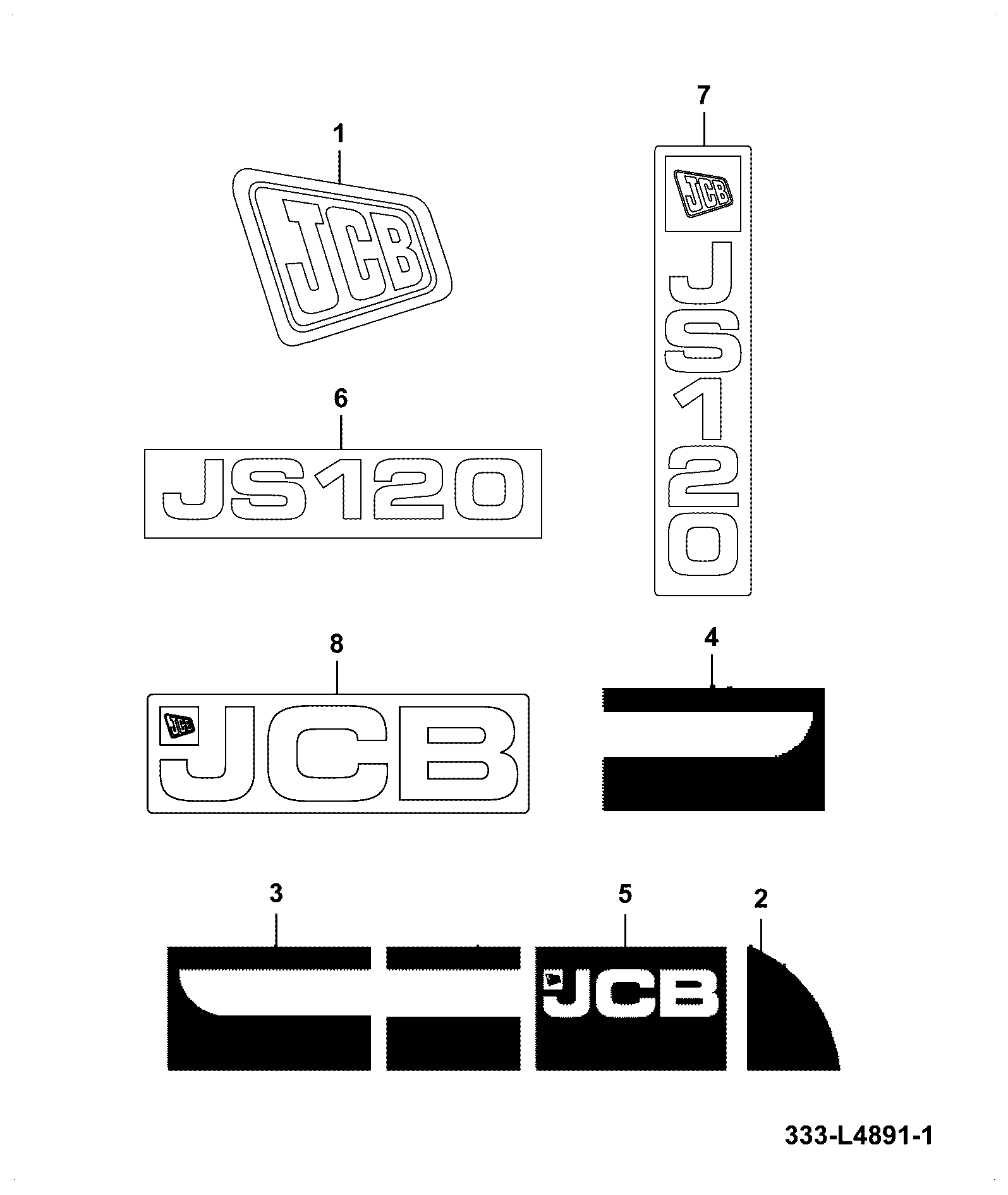 Наклейка 333/L4175 JCB