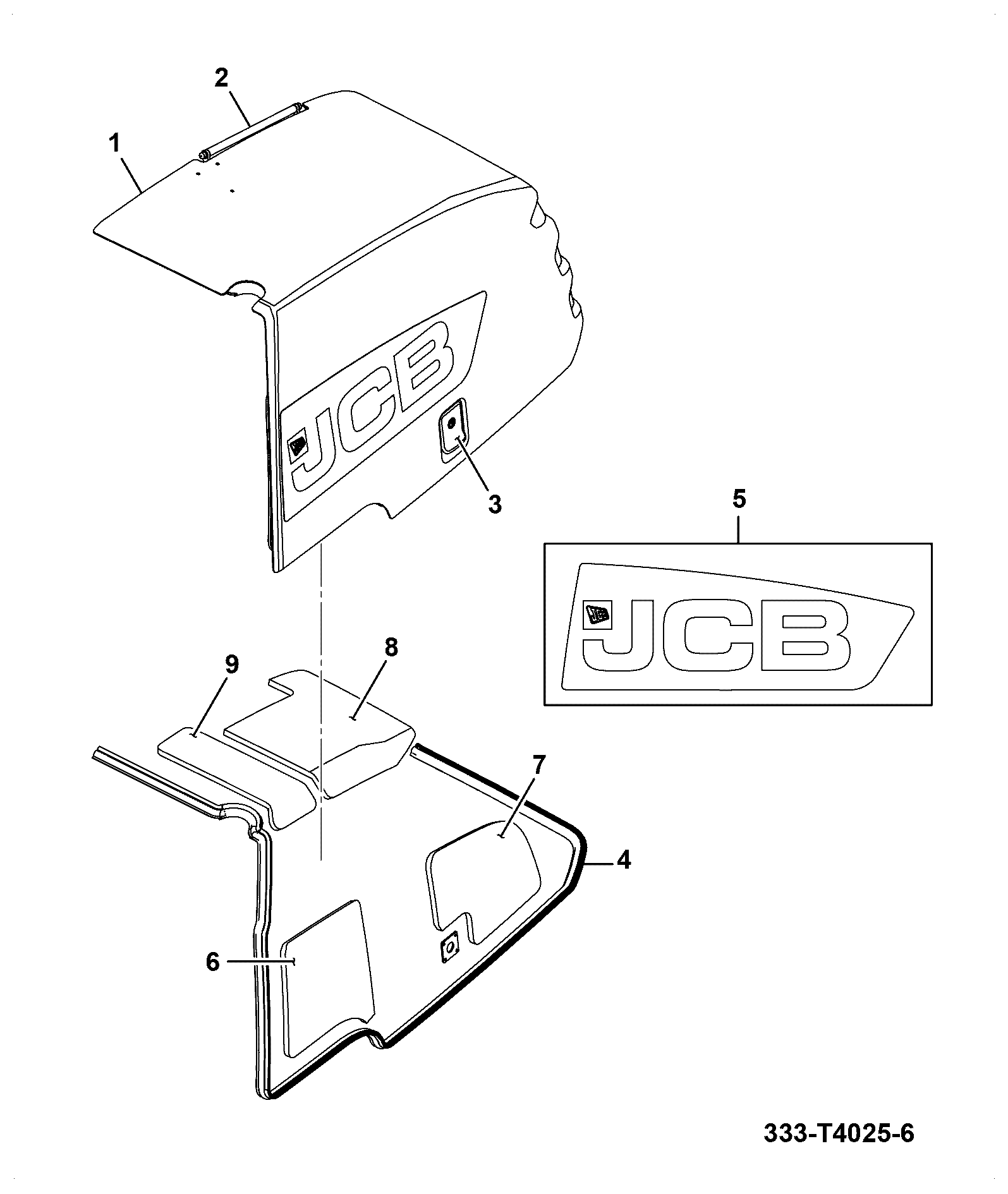 Наклейка 333/T4026 JCB