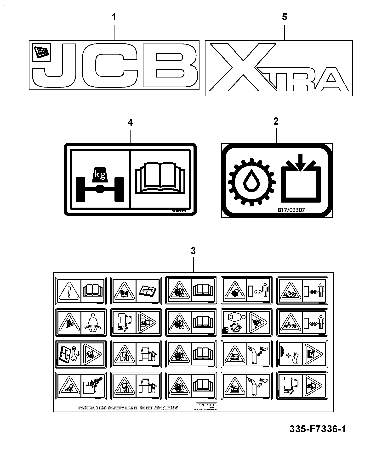 Наклейка 334/U2947 JCB