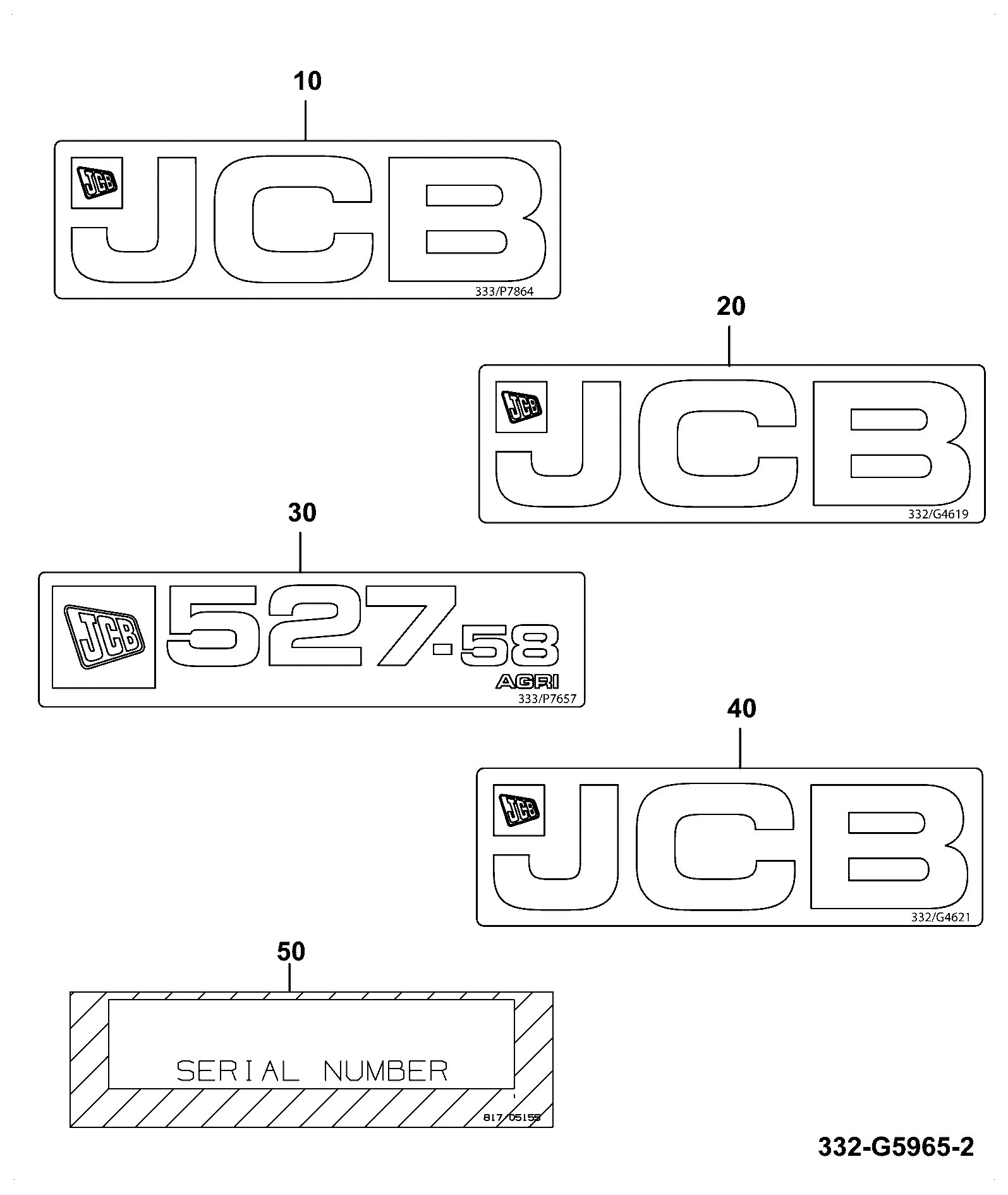Наклейка 333/P7650 JCB