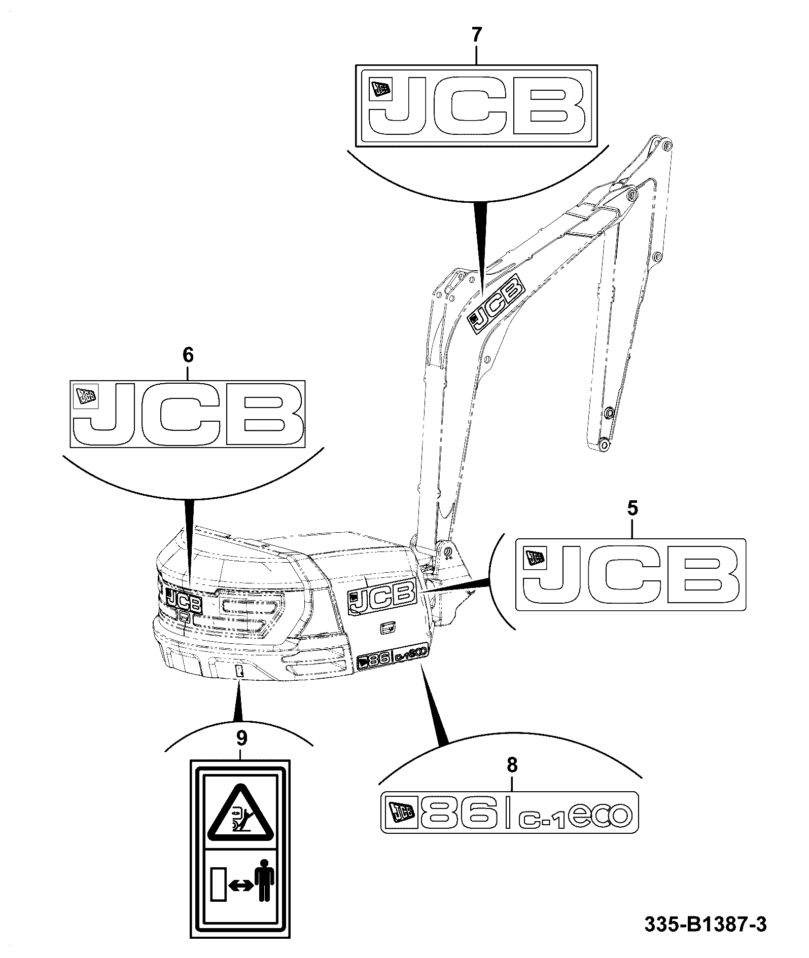 Схема 334/T9129 JCB