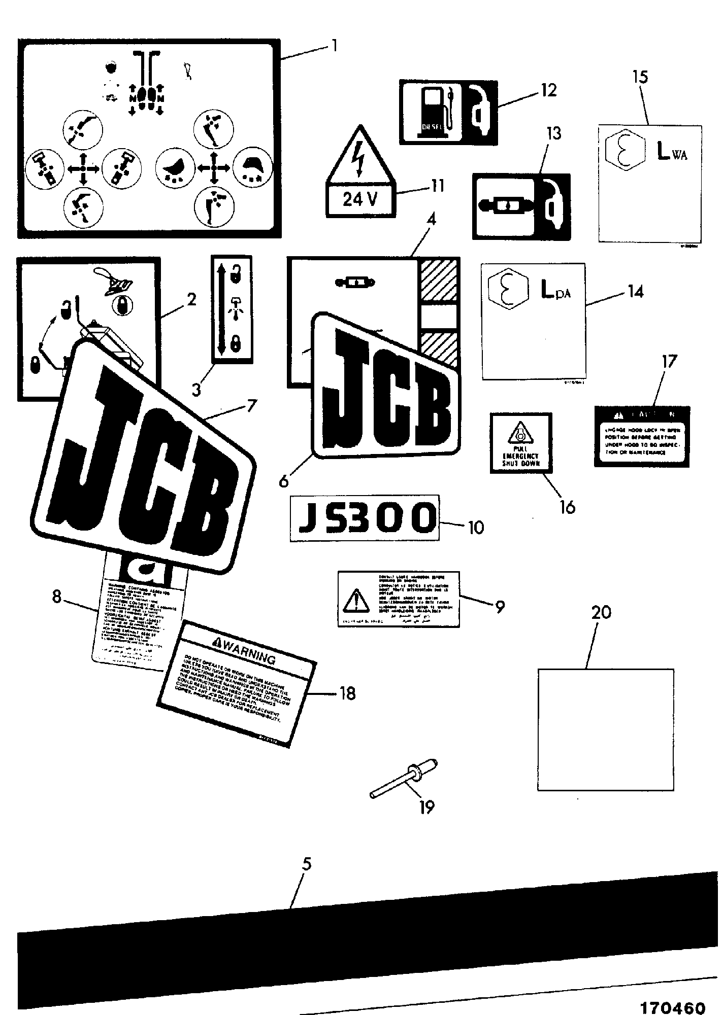 табличка 817/01791 JCB