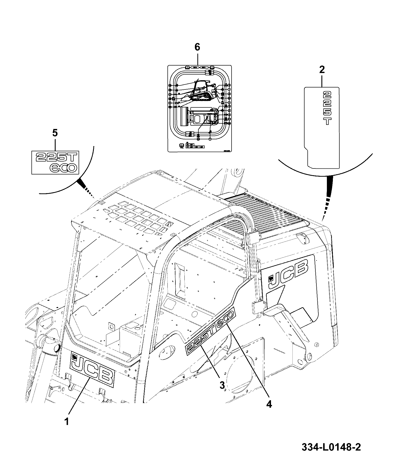 Наклейка 332/X9893 JCB