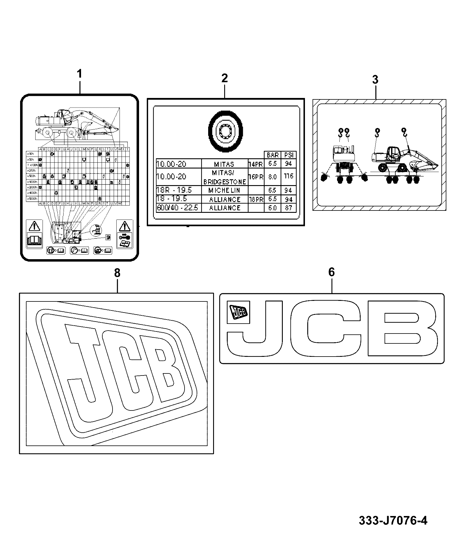 Наклейка 332/J2177 JCB