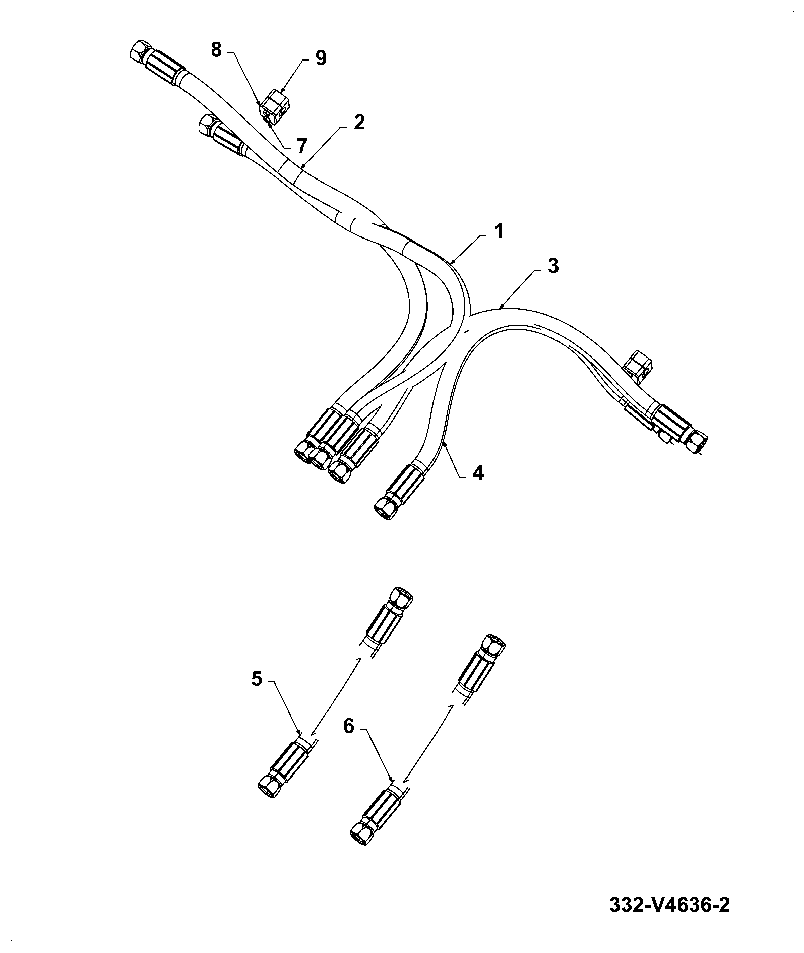 Шланг 332/V4654 JCB