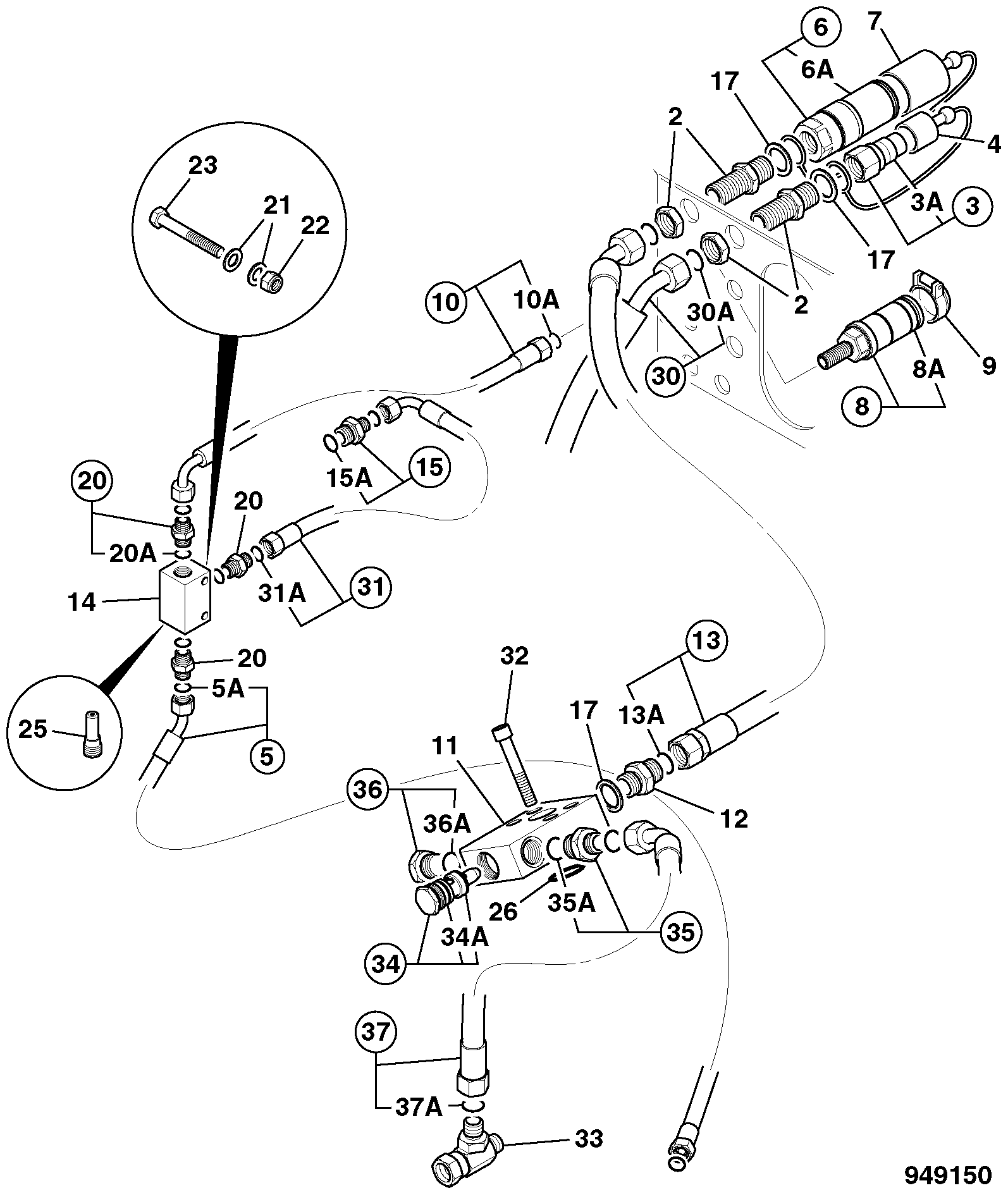 Шланг 332/P0954 JCB