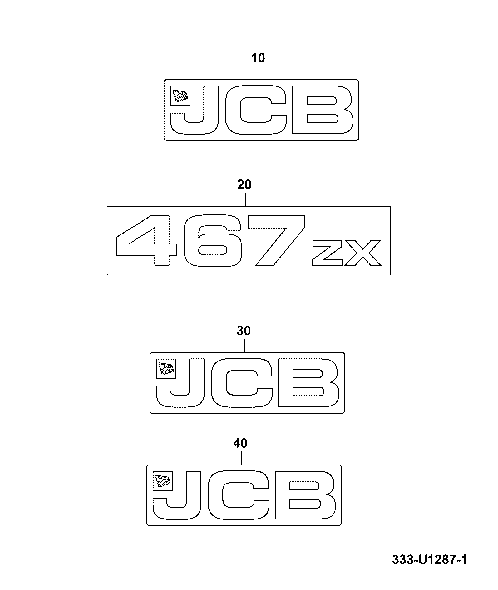 Наклейка 333/T8913 JCB