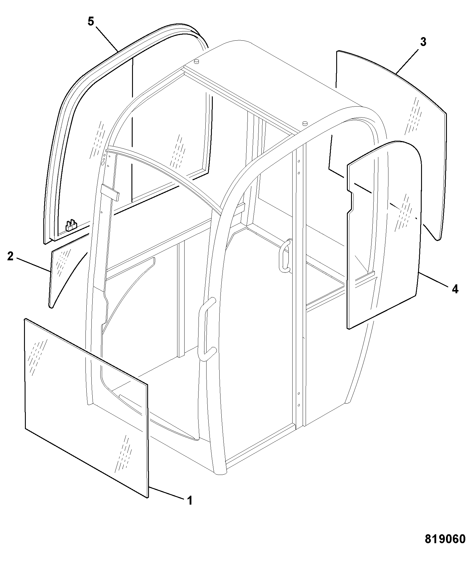 Стекло 827/80129 JCB