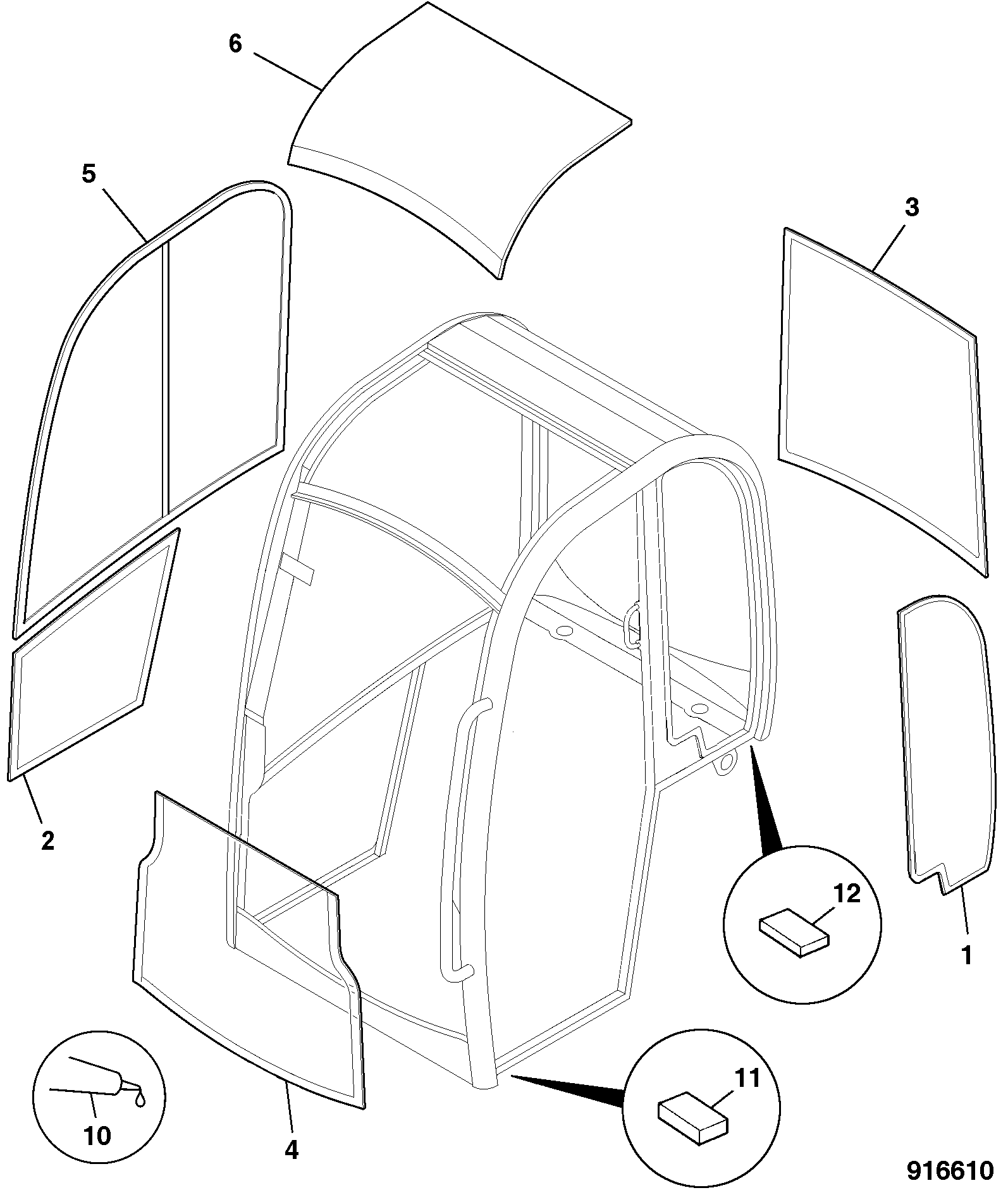 Стекло 827/80289 JCB