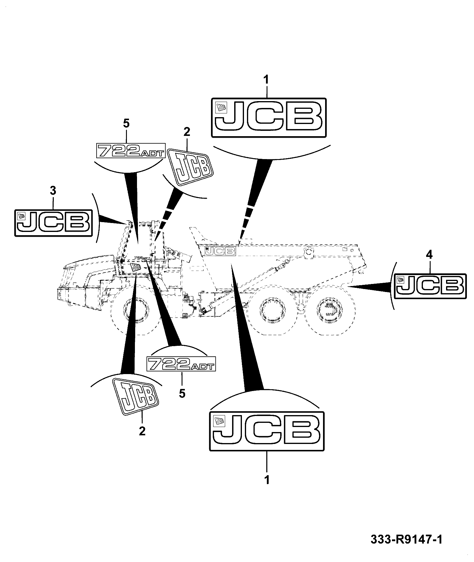 Наклейка 333/R9083 JCB